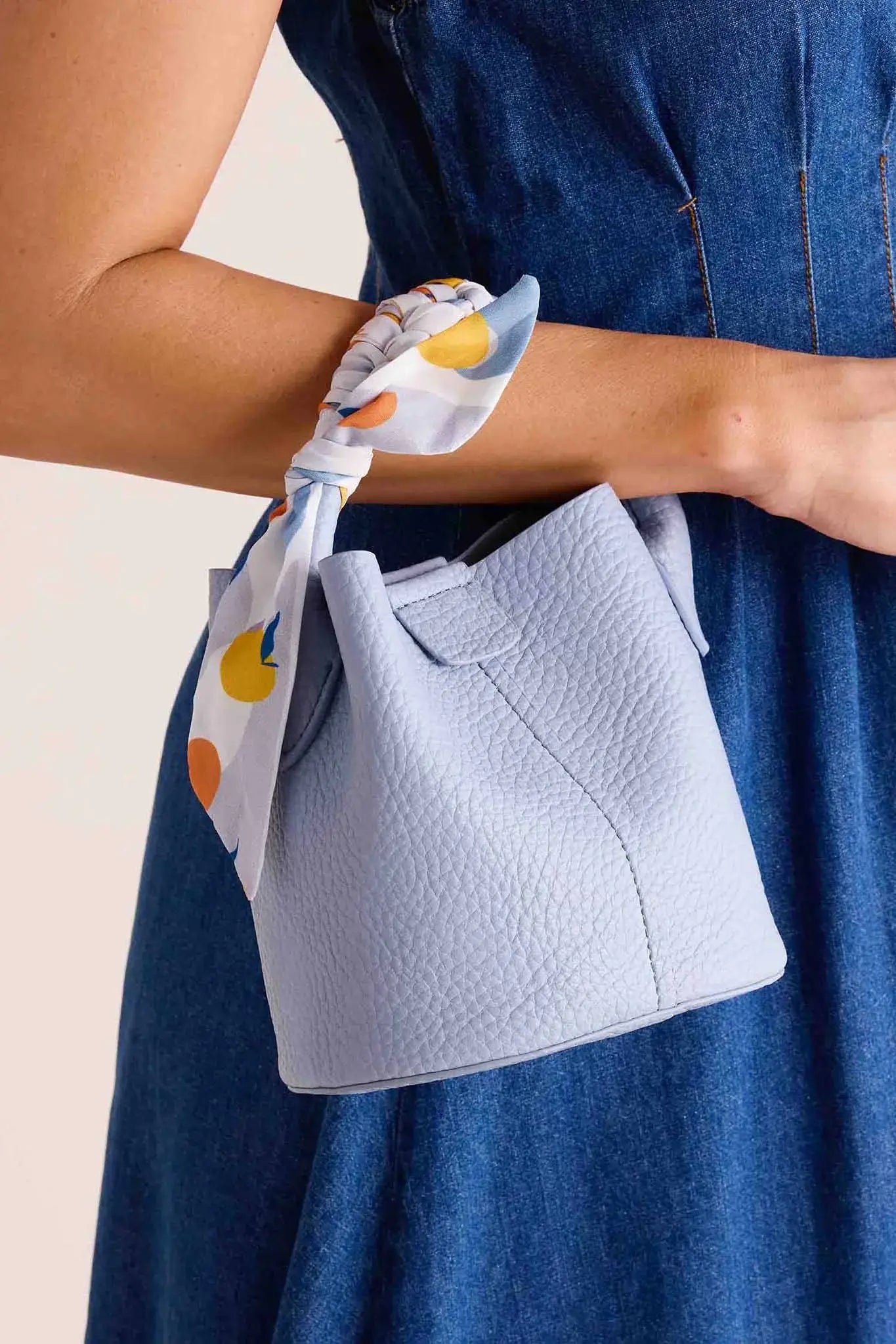 Serena Blue Faux Leather Bag