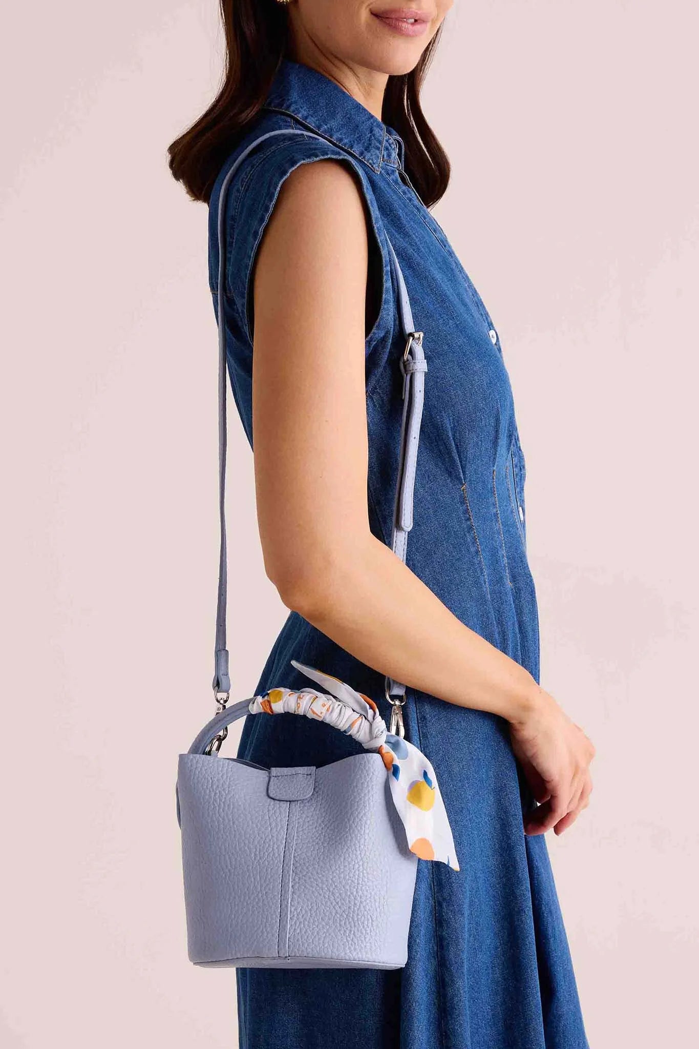 Serena Blue Faux Leather Bag