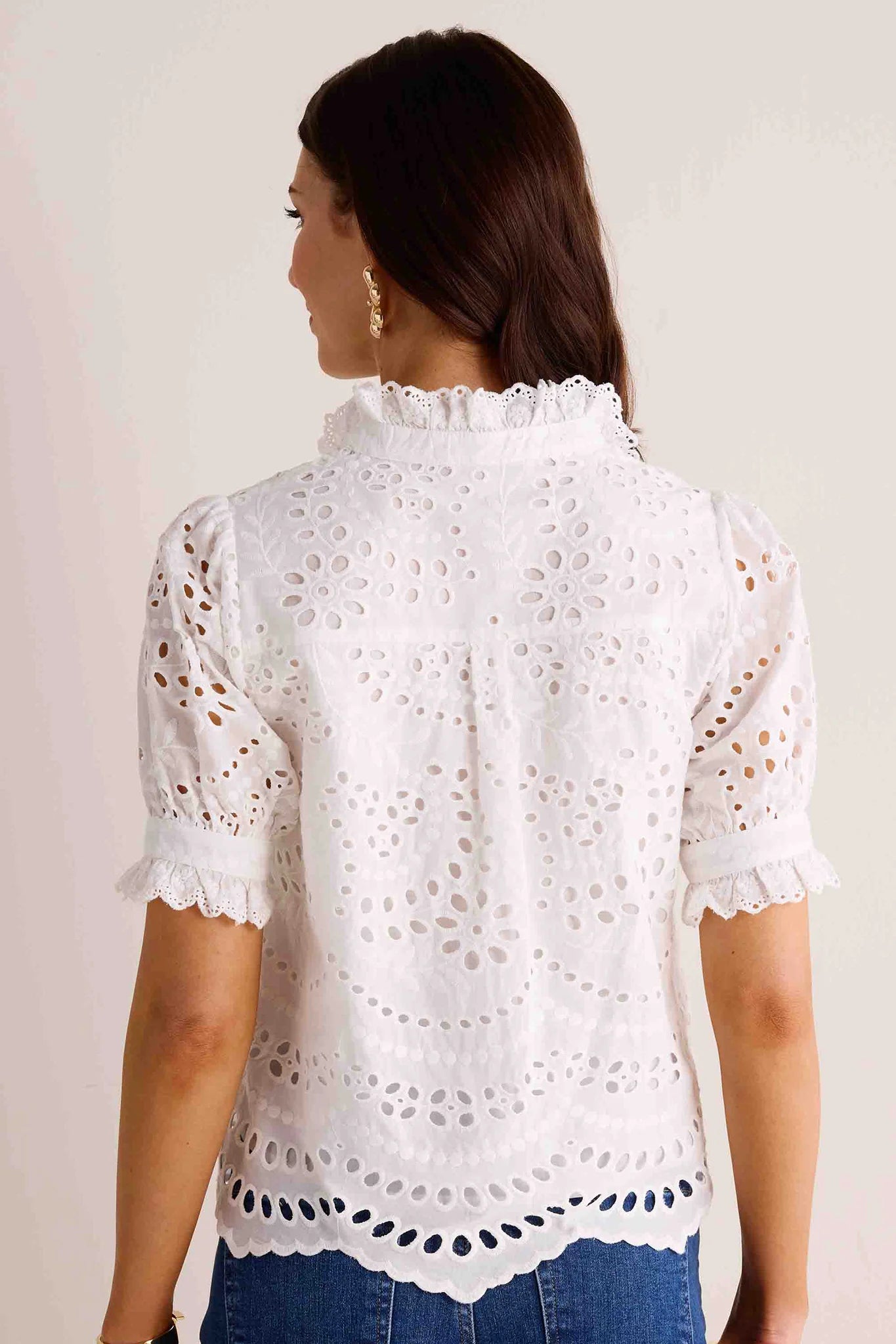 Janey Top- White Eyelet