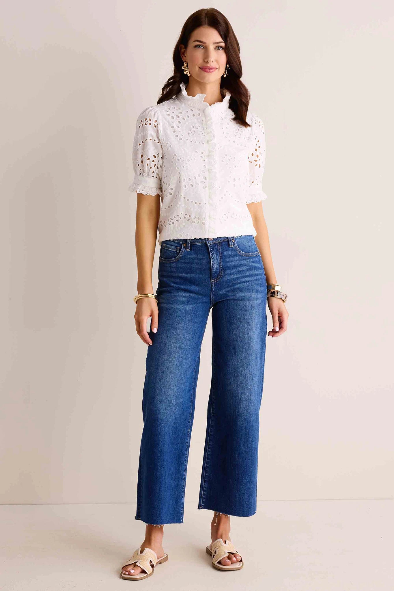 Janey Top- White Eyelet