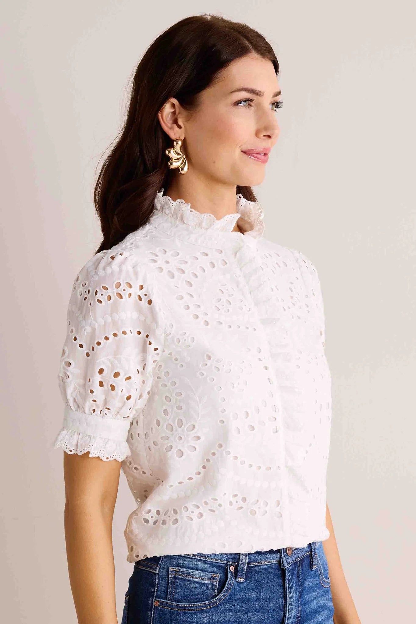 Janey Top- White Eyelet