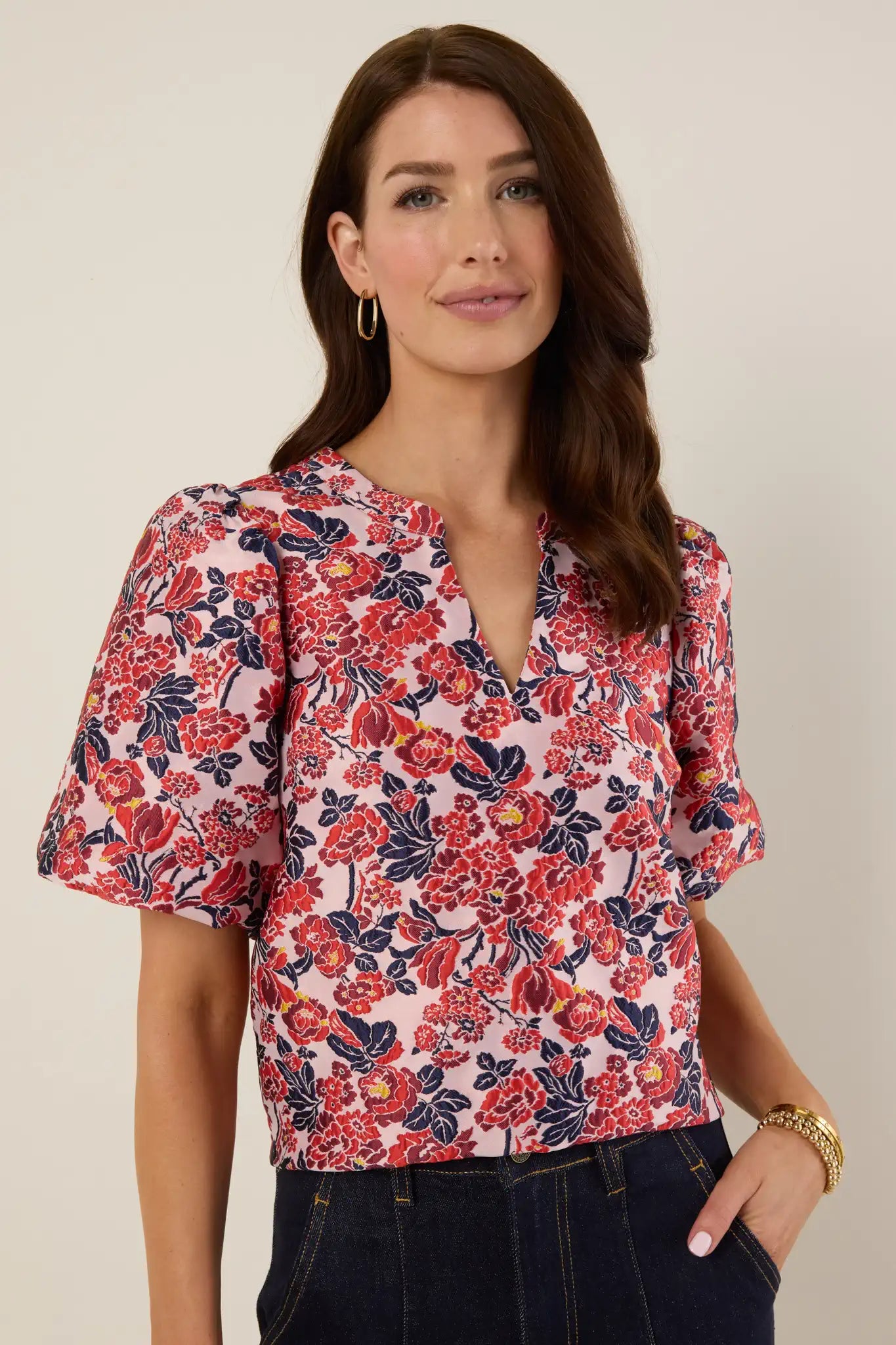 Georgia Brocade Floral Top