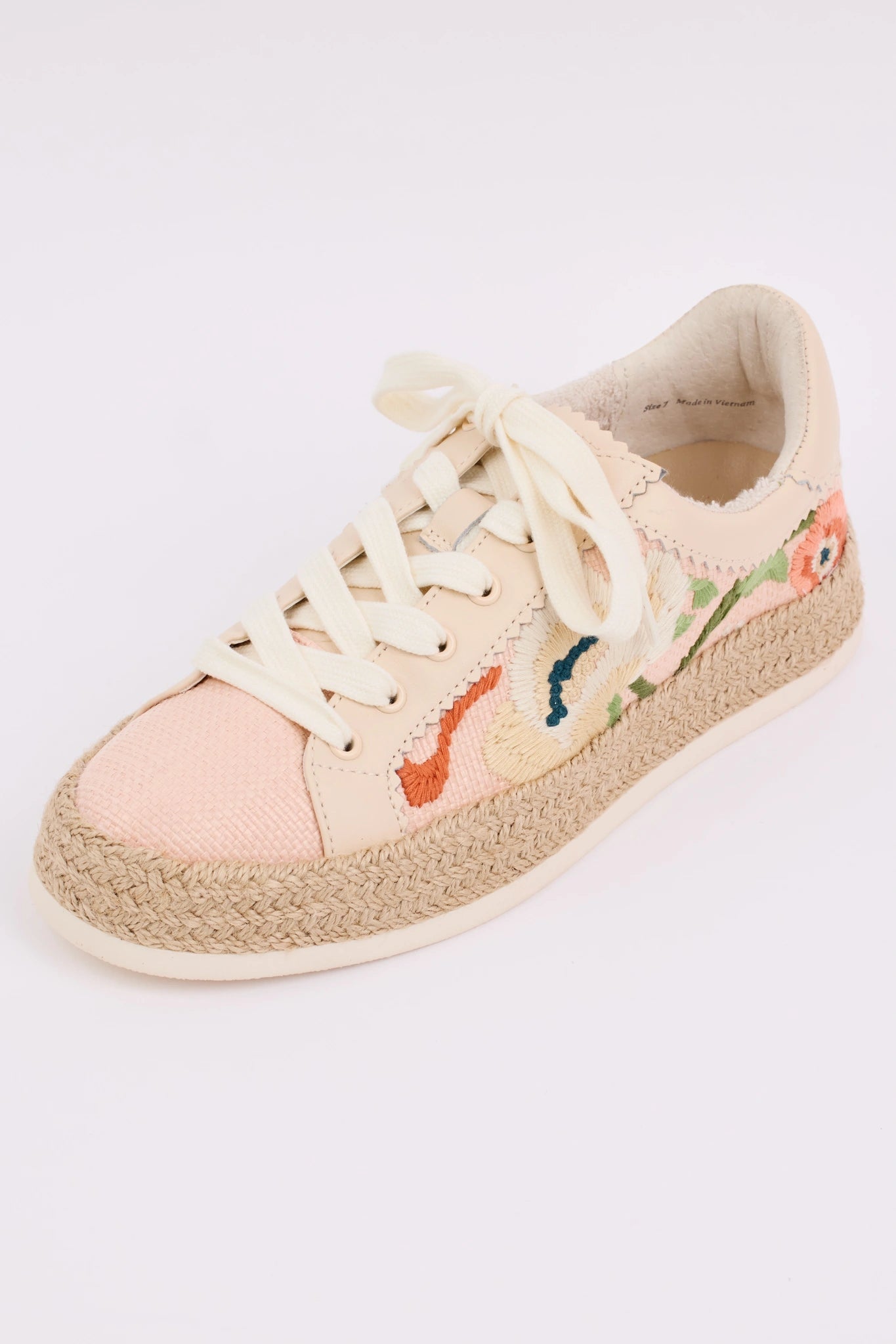Azalia Sneaker-Pink Floral Raffia by Dolce Vita