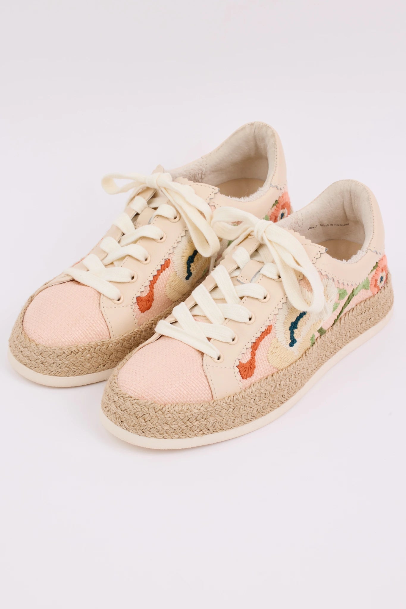 Azalia Sneaker-Pink Floral Raffia by Dolce Vita