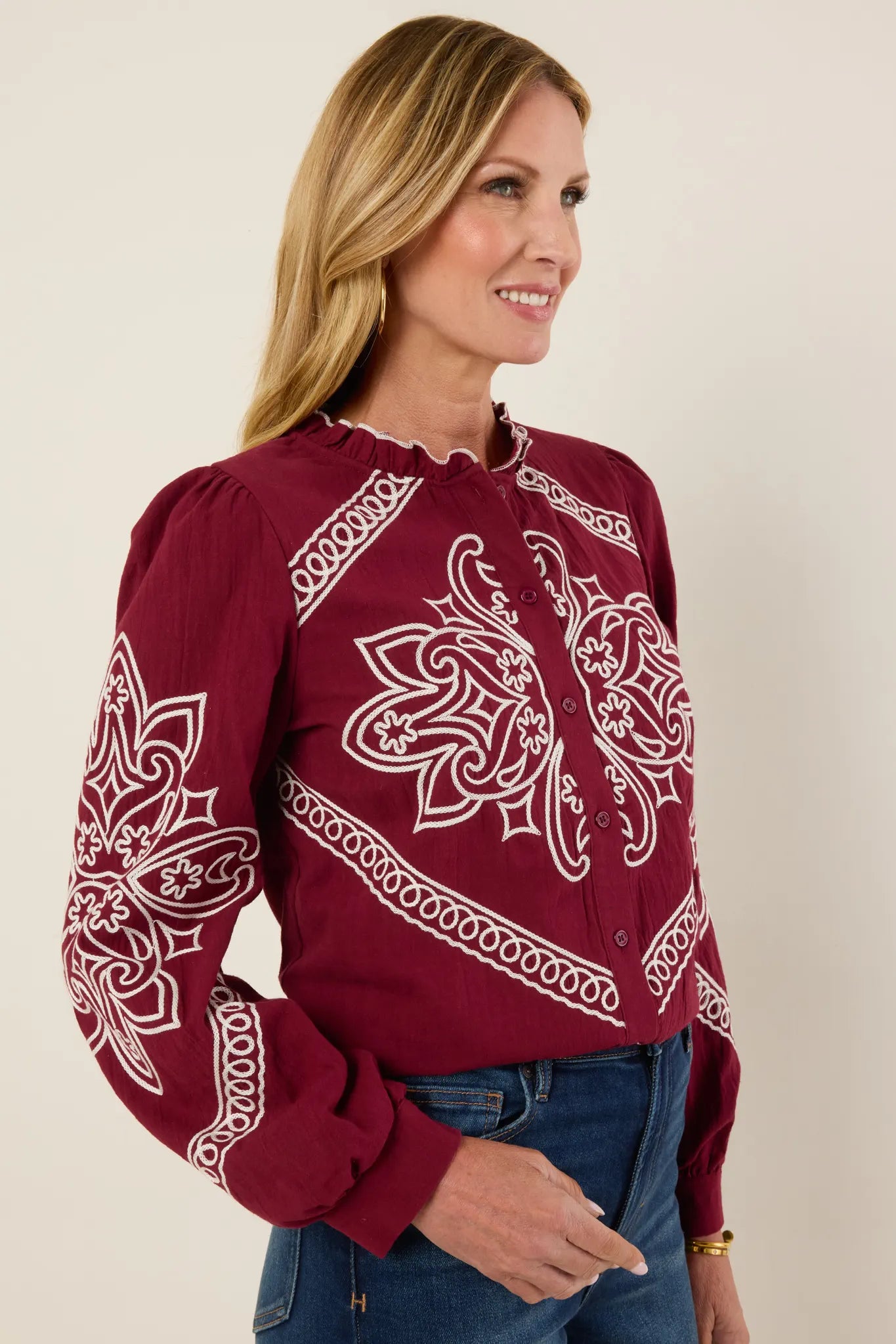 Sabrina Top- Maroon