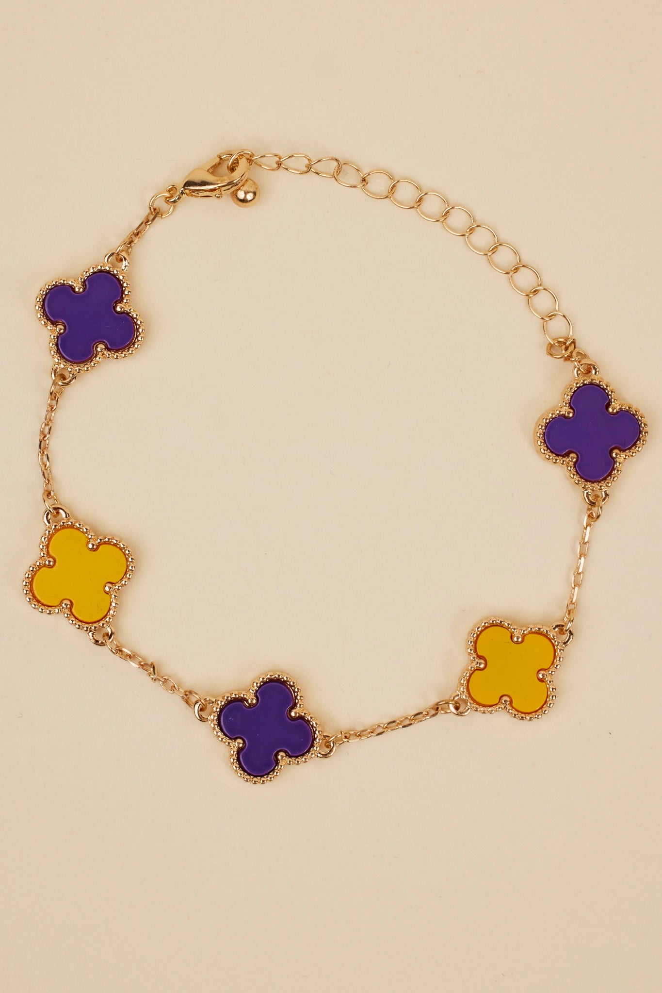 Layne Bracelet- Purple/Gold