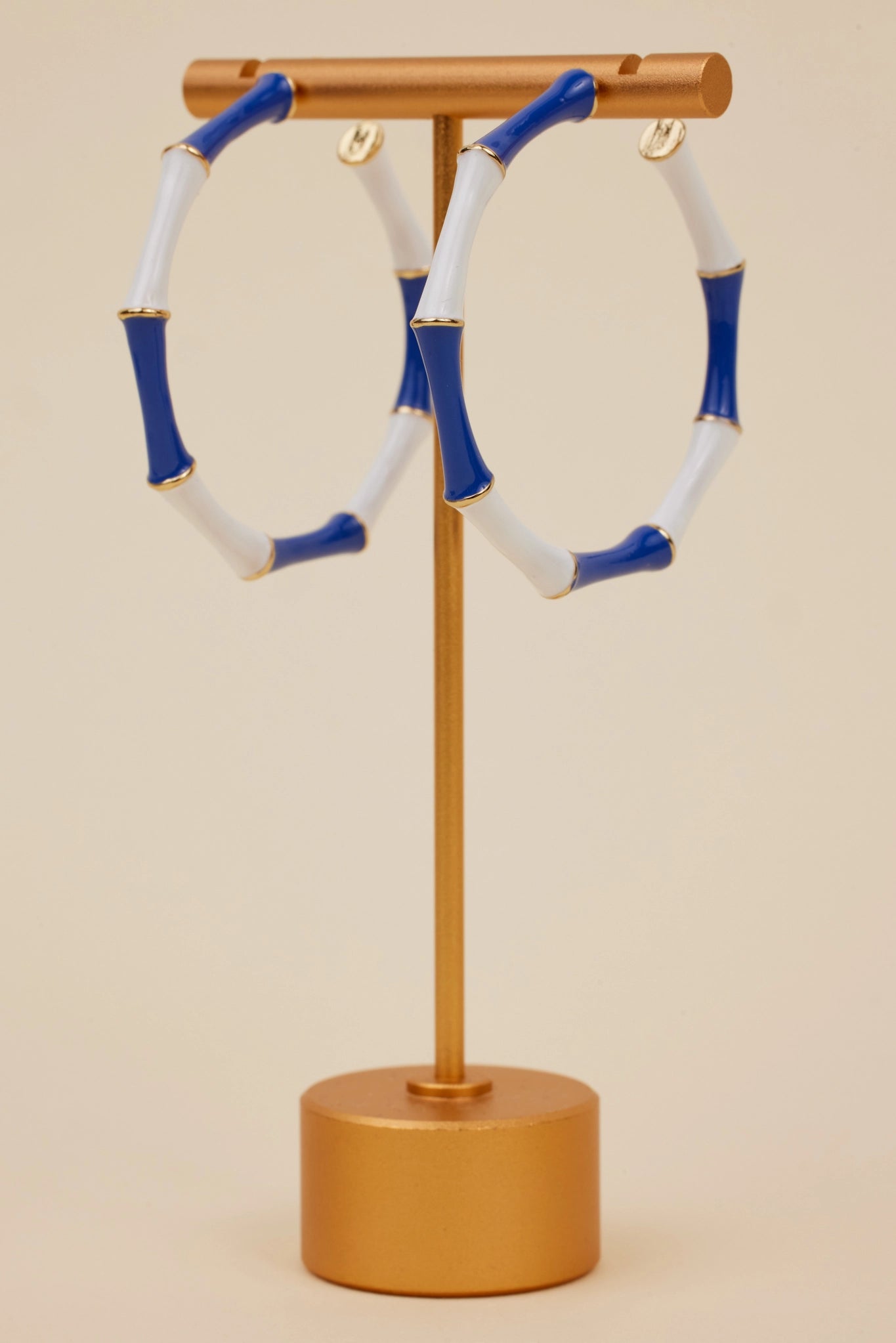 Francesca Hoop Earrings- Blue/White