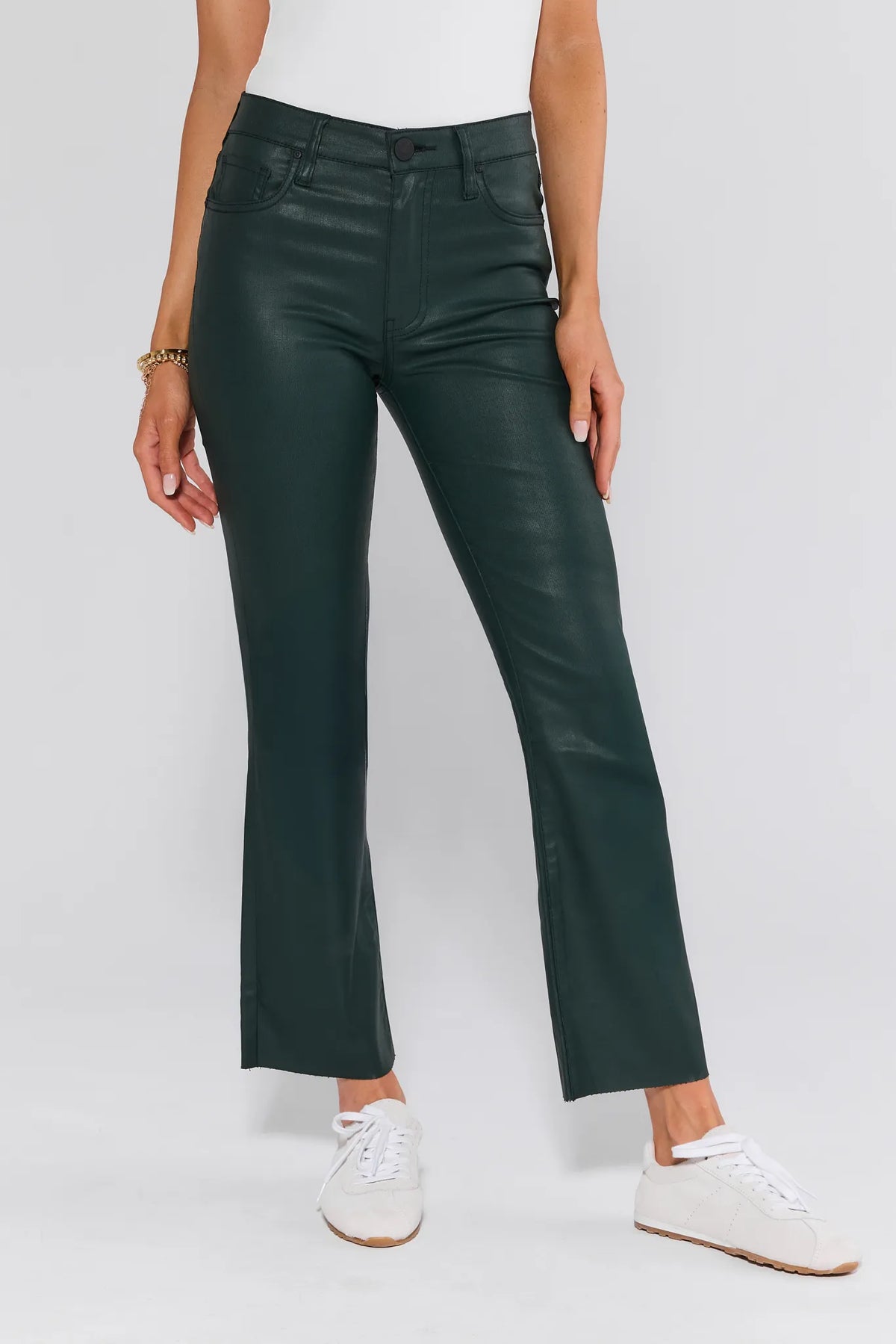Women's Forest Green Kick Flare Jeans | Avara | Avara