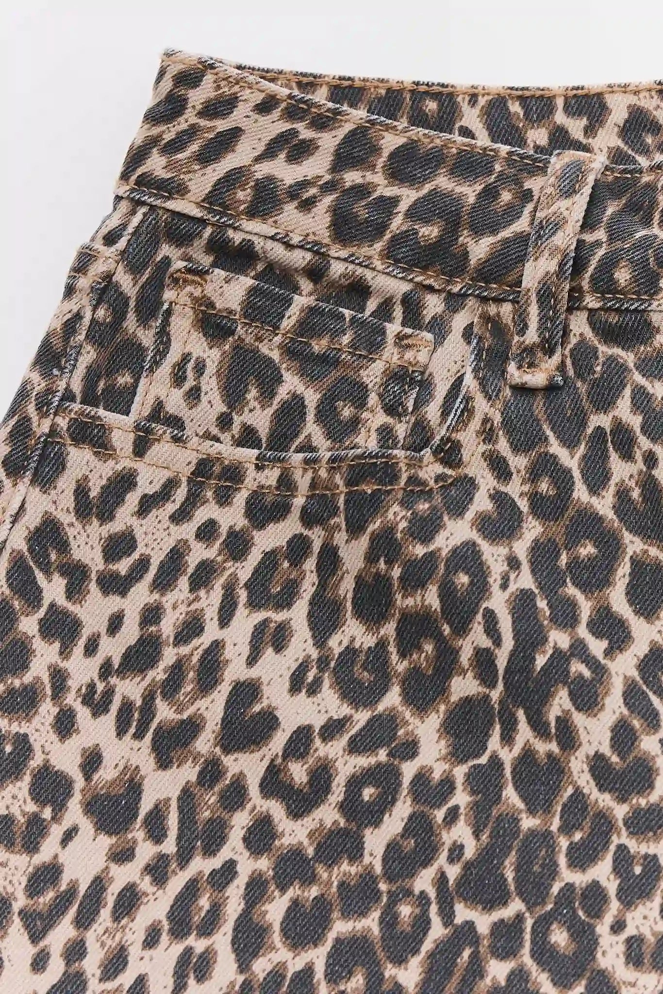 Harper Leopard Print Barrel Jeans