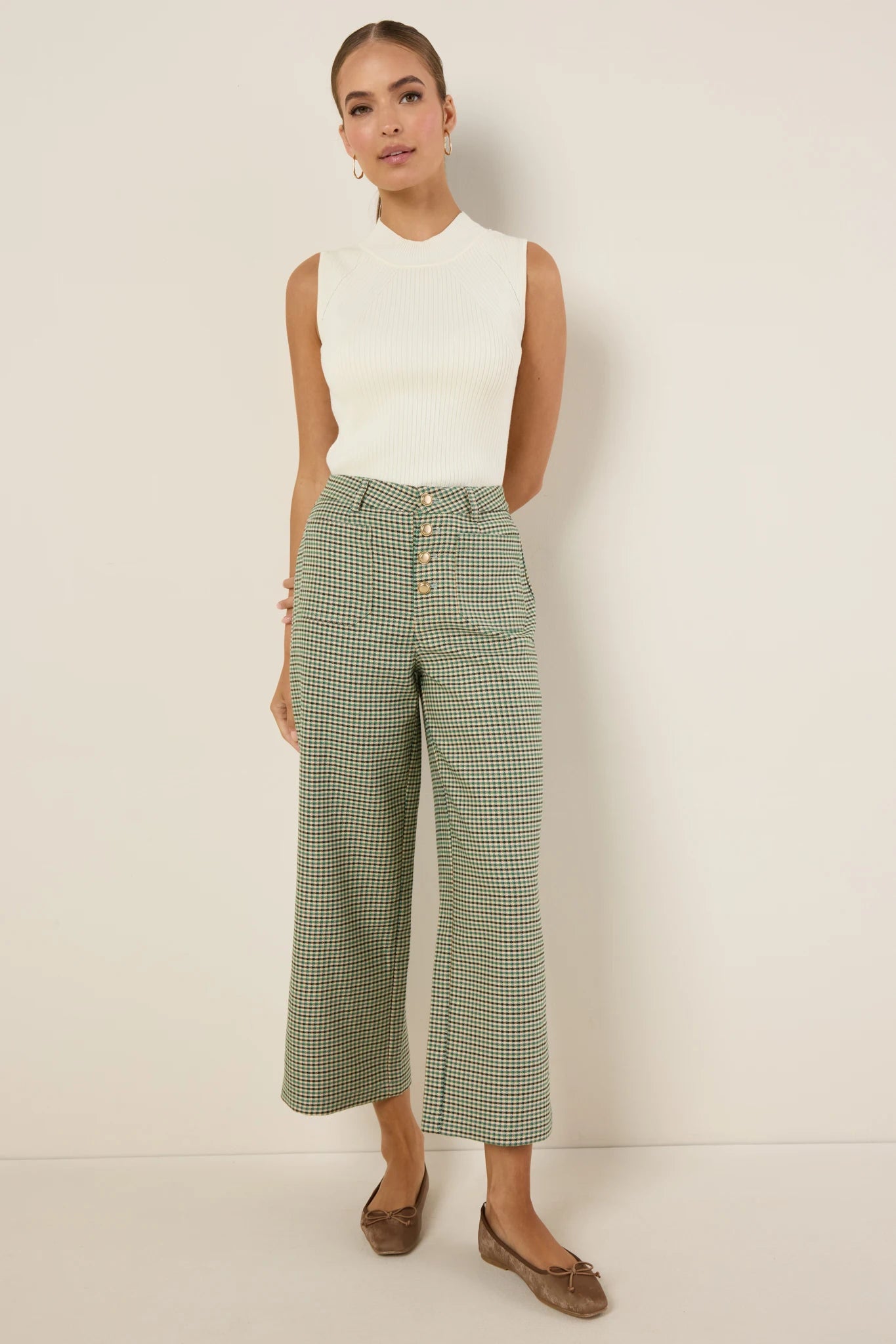 Chelsea Pants- Green Plaid