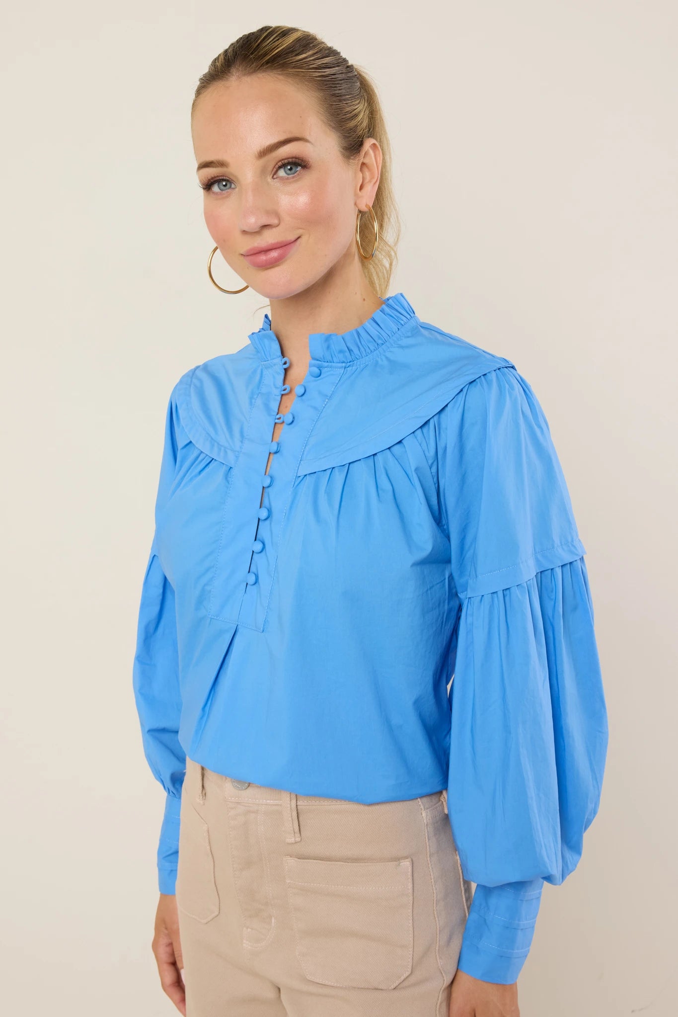 Jody Blue Button Up Top