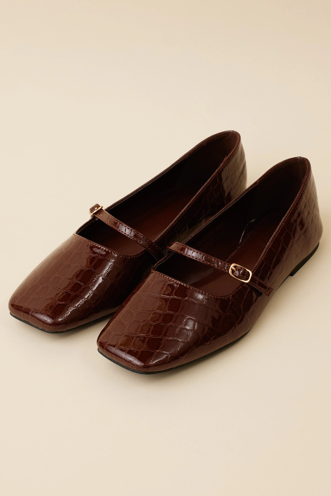 Adele Flats- Brown Croc