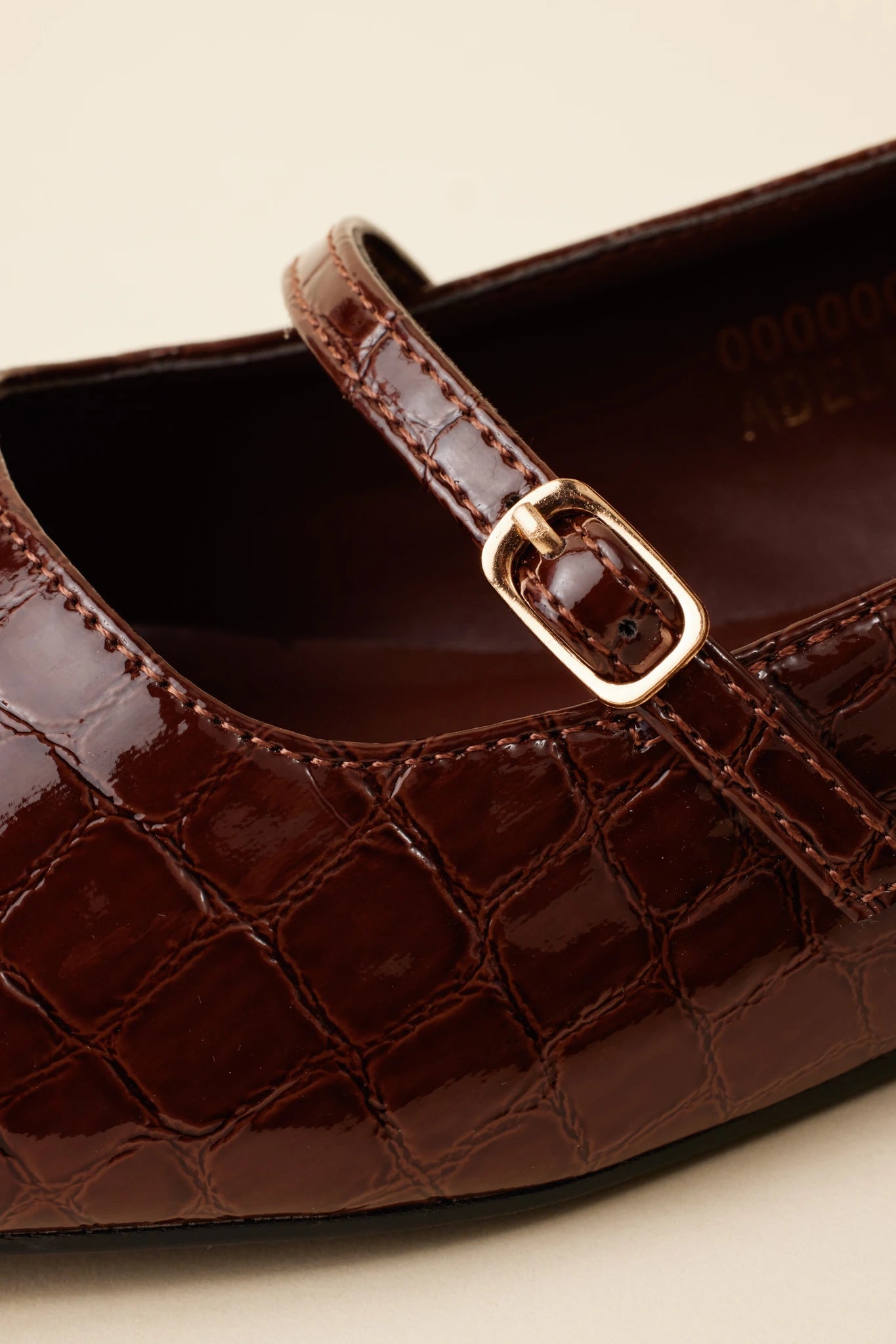Adele Flats- Brown Croc