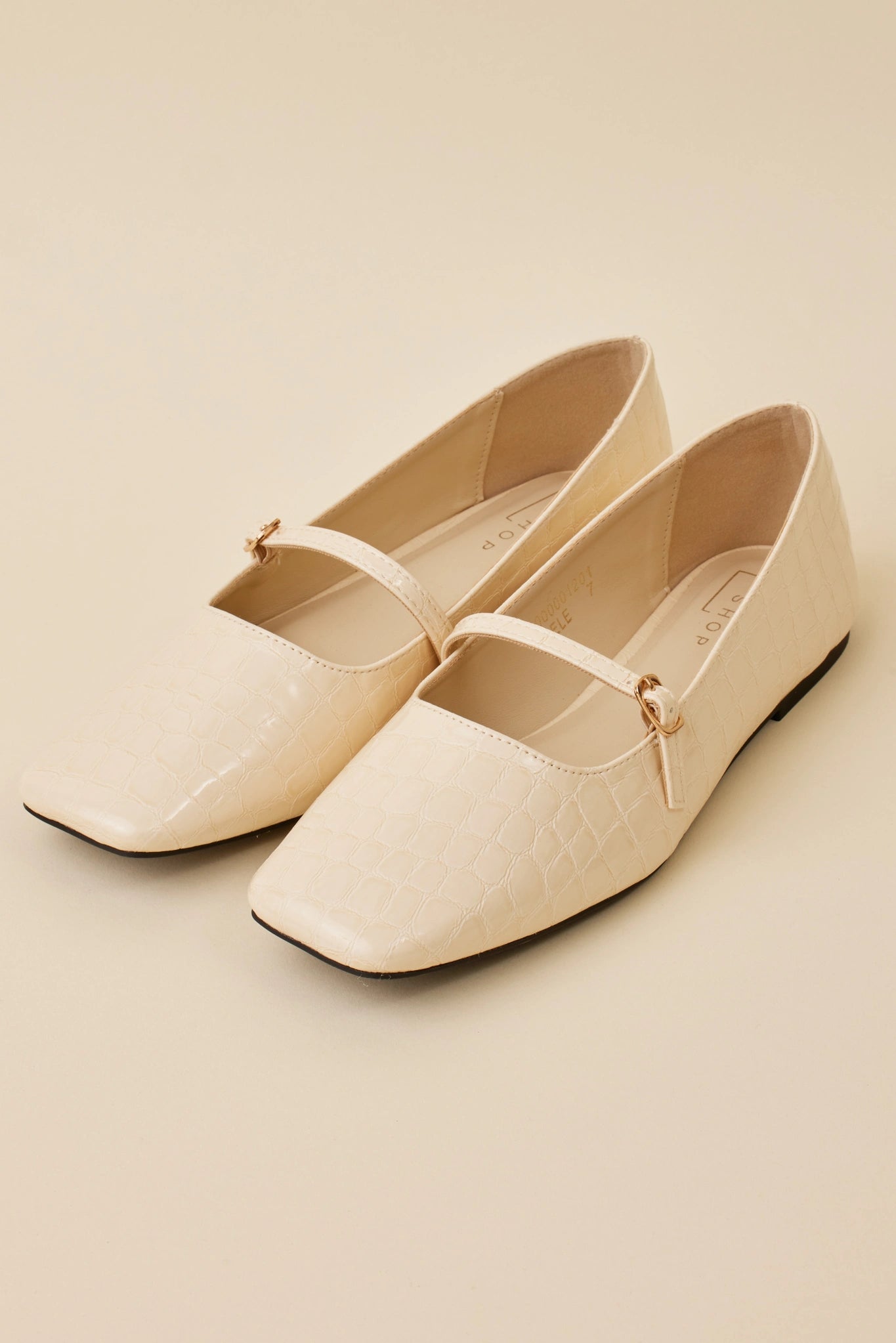 Adele Flats- Ivory Croc