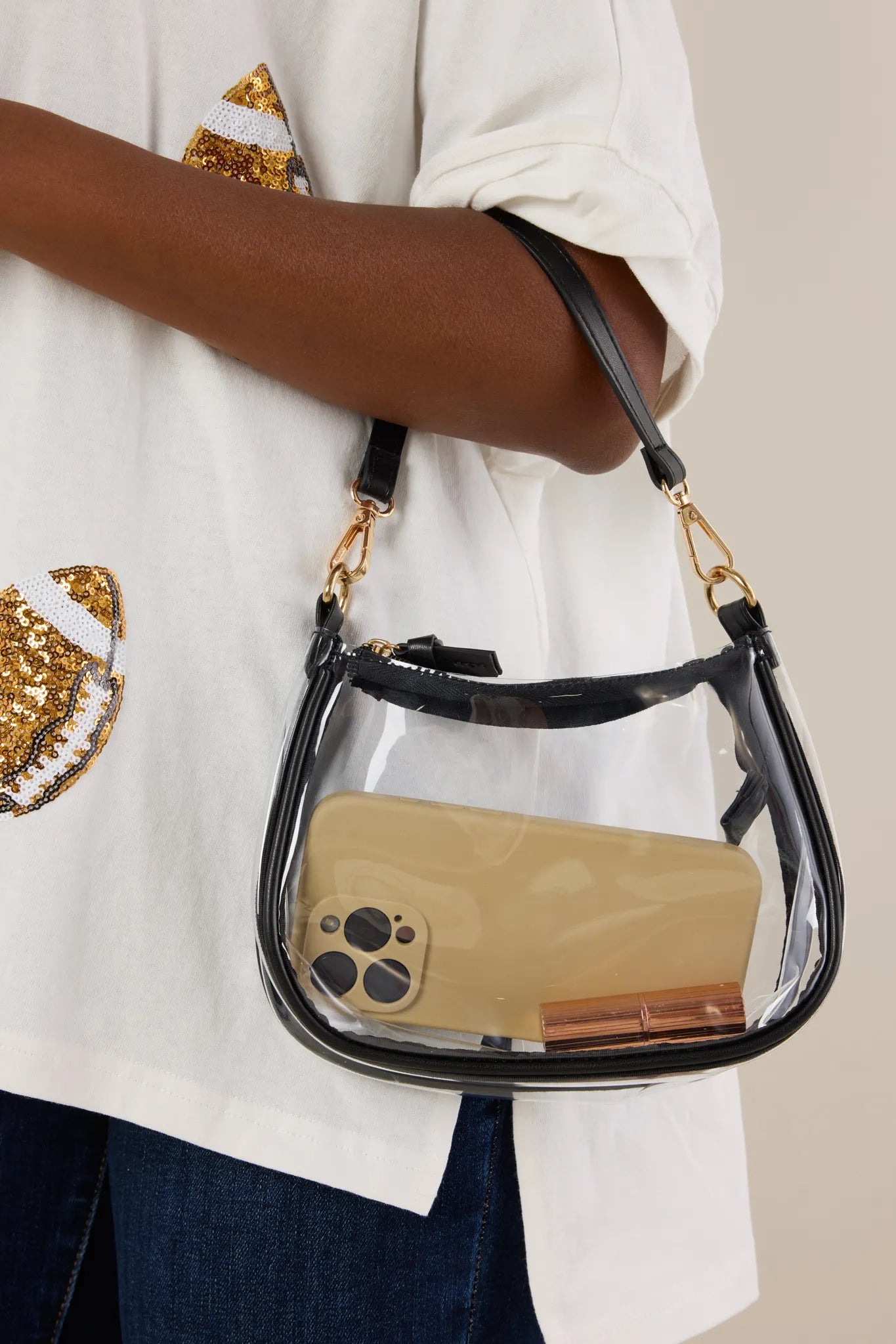 Clear Game Day Bag- Black