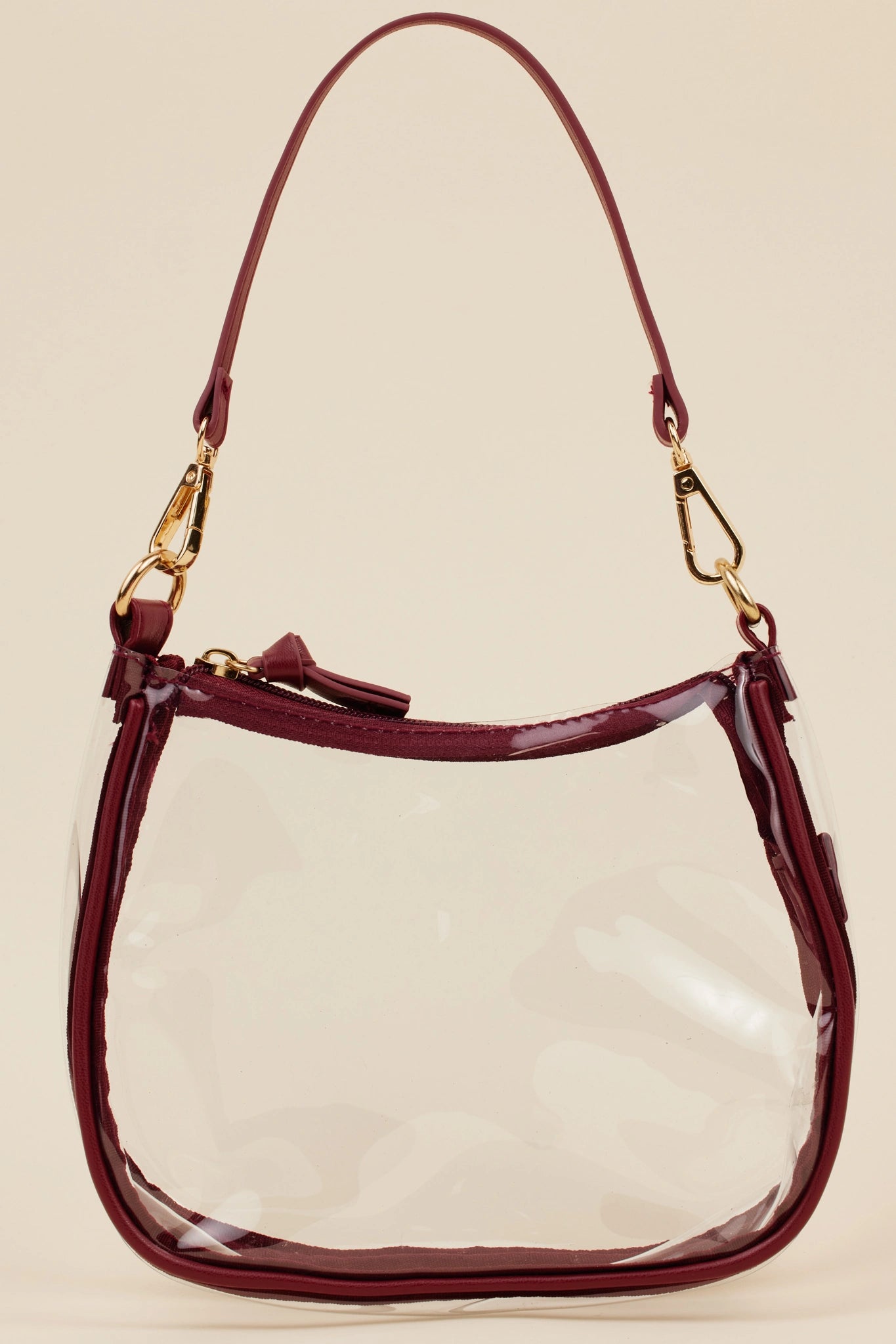 Clear Game Day Bag- Maroon