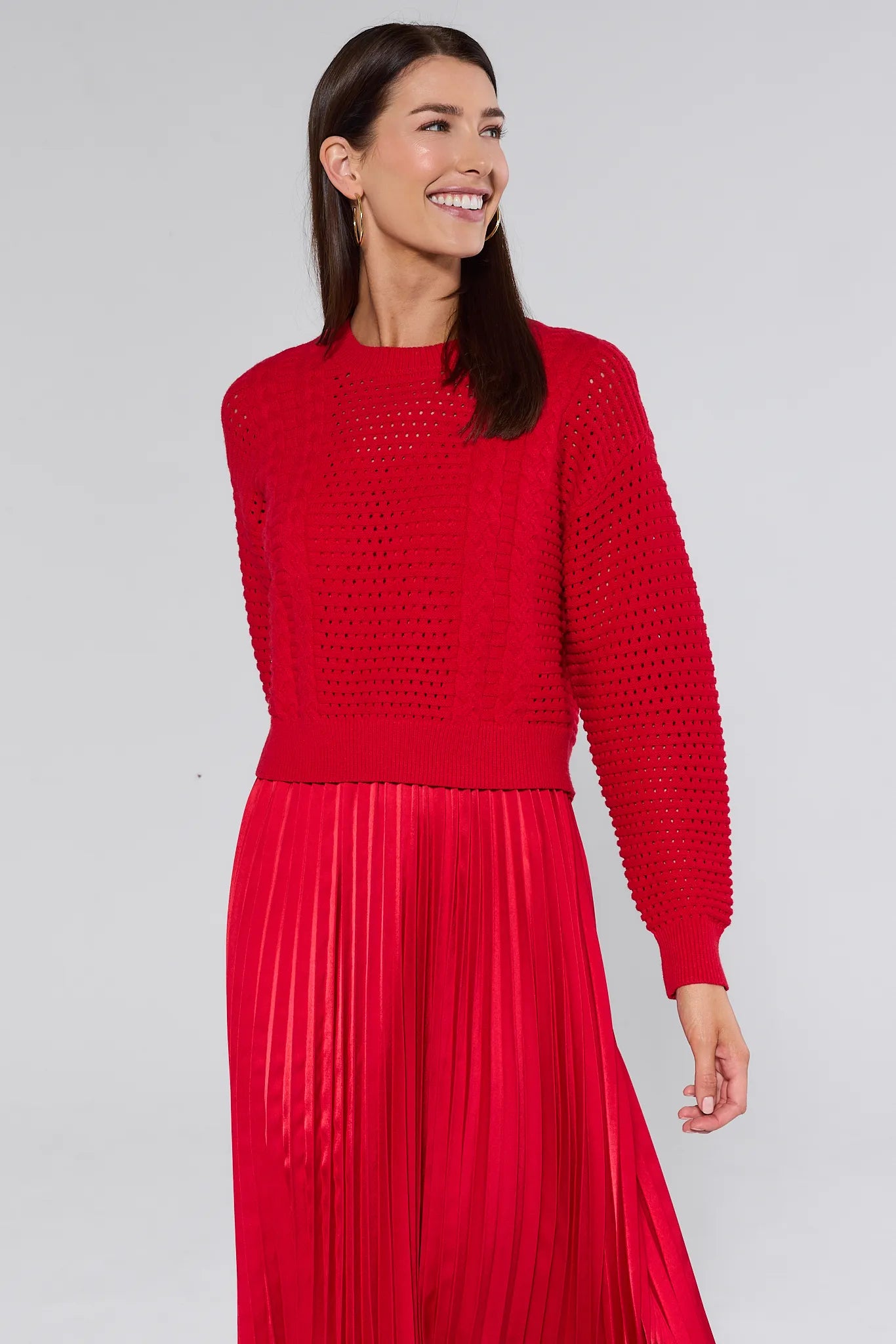 Gabbie Red Two Piece Midi Dress | Avara