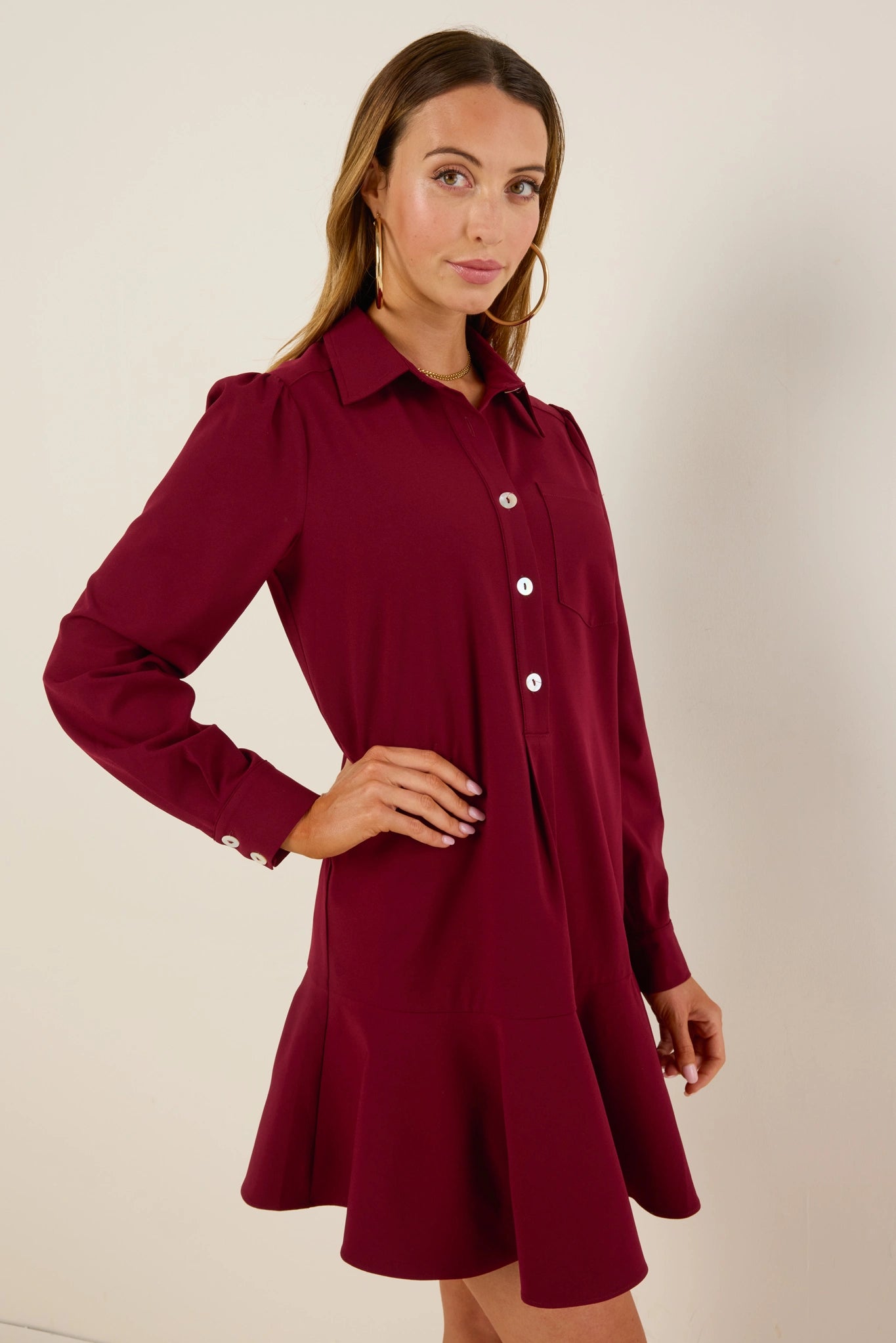 Meagan Dress- Burgundy