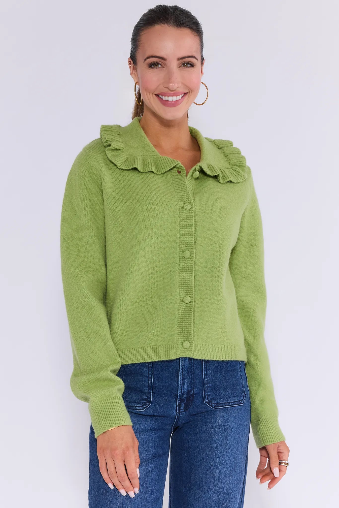Jordyn Green Knit Cardigan