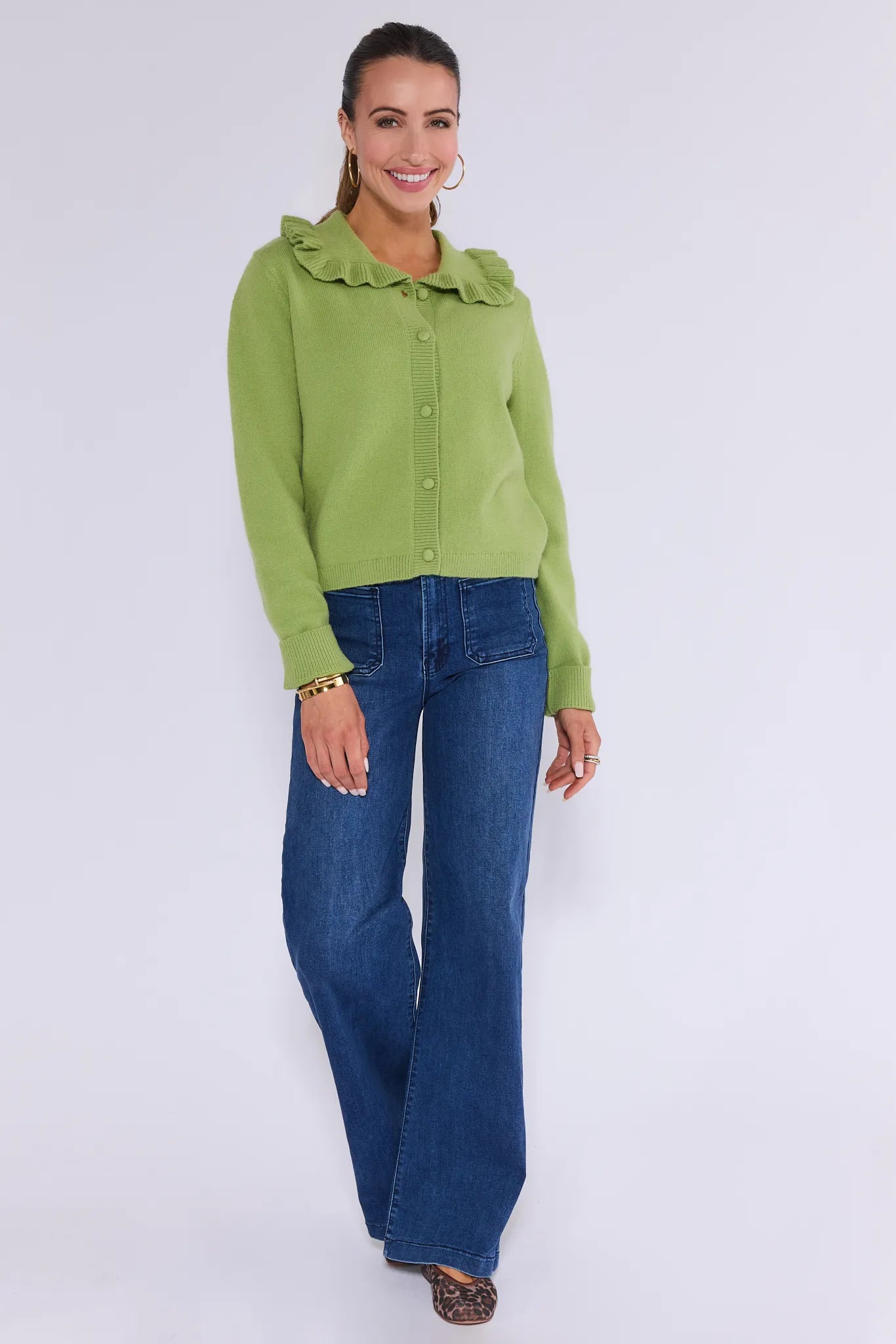 Jordyn Green Knit Cardigan