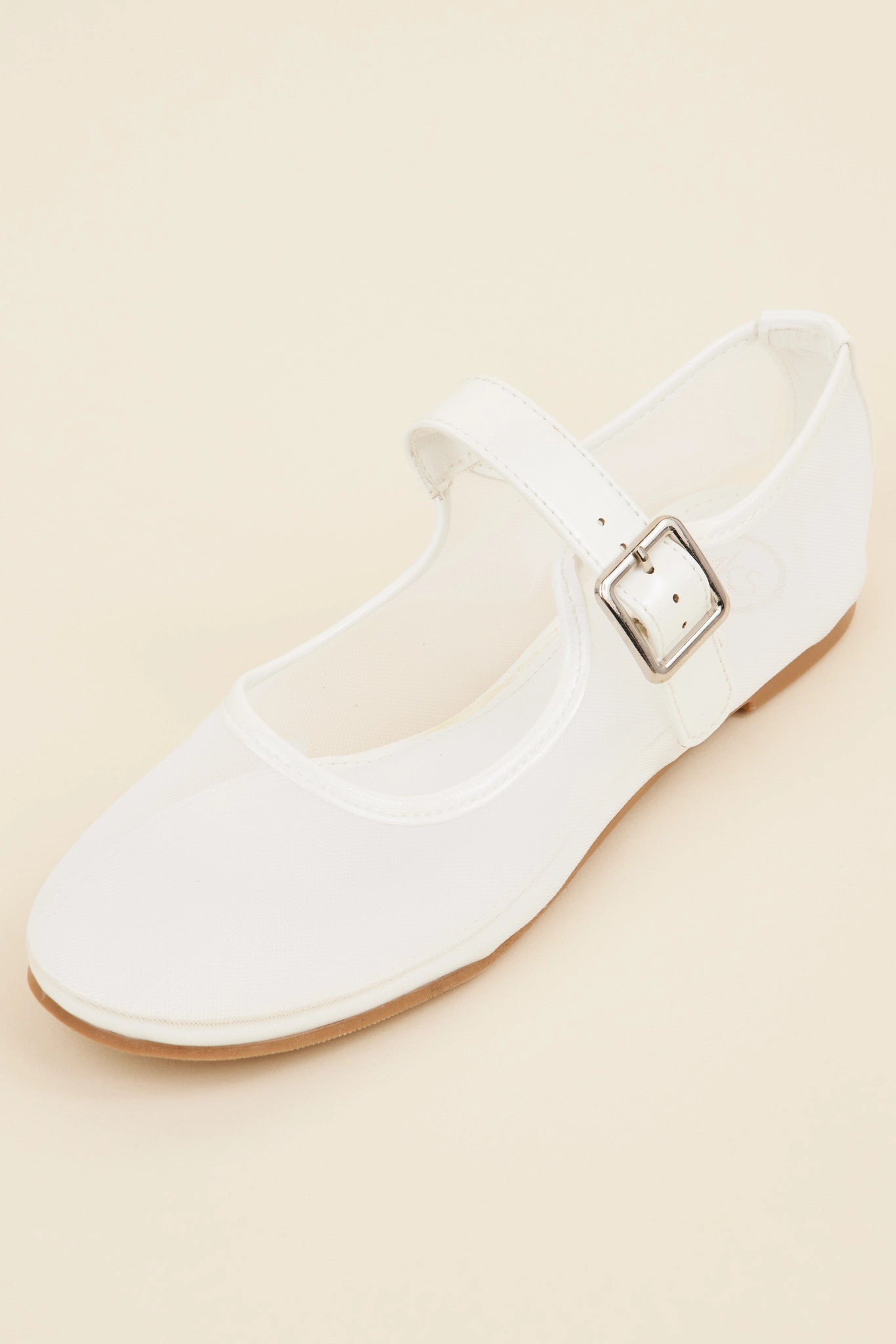 ladies white flat dress shoes Clarissa White Mesh Flats | Women's Clothing