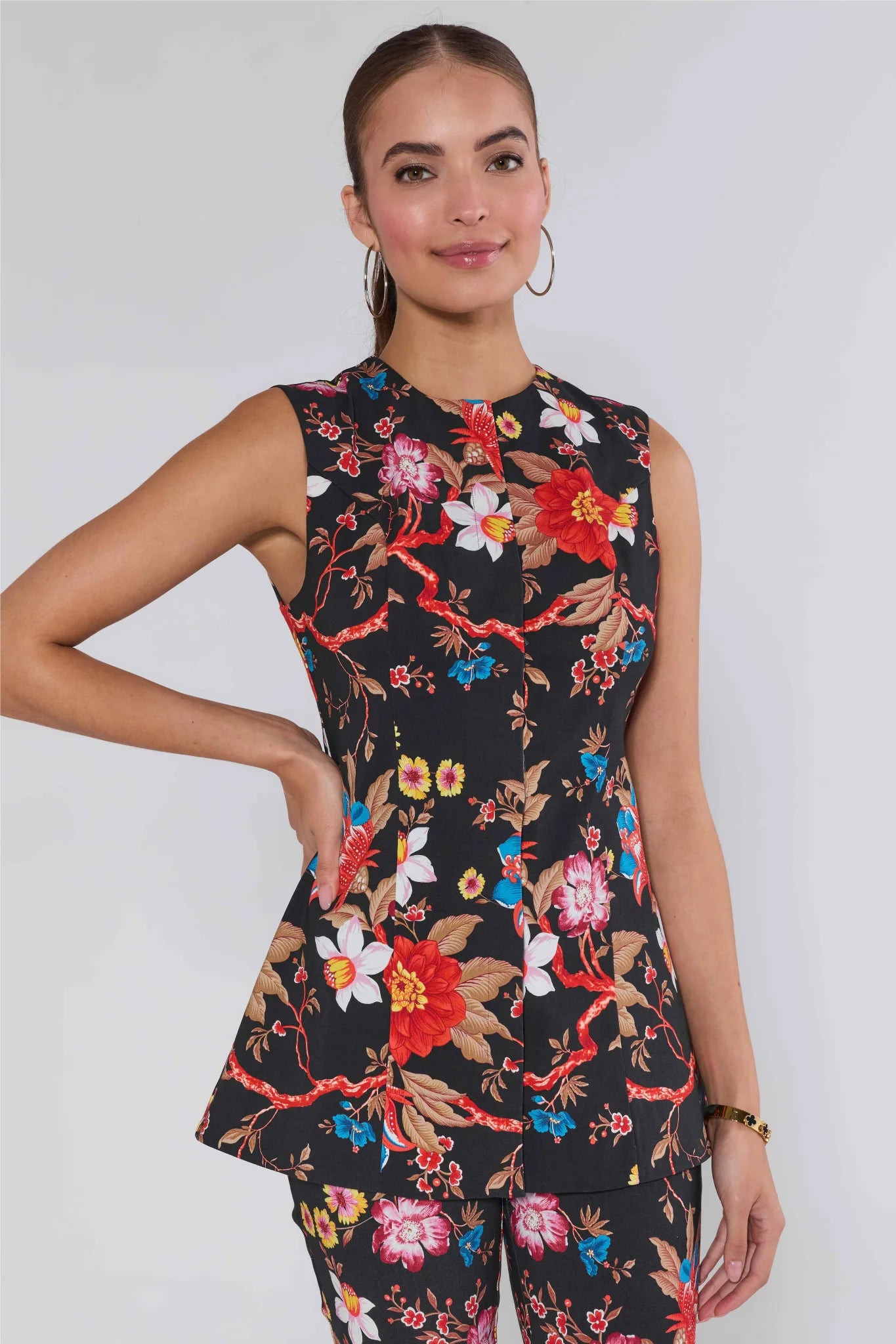 Annie Mixed Floral Tailored Top