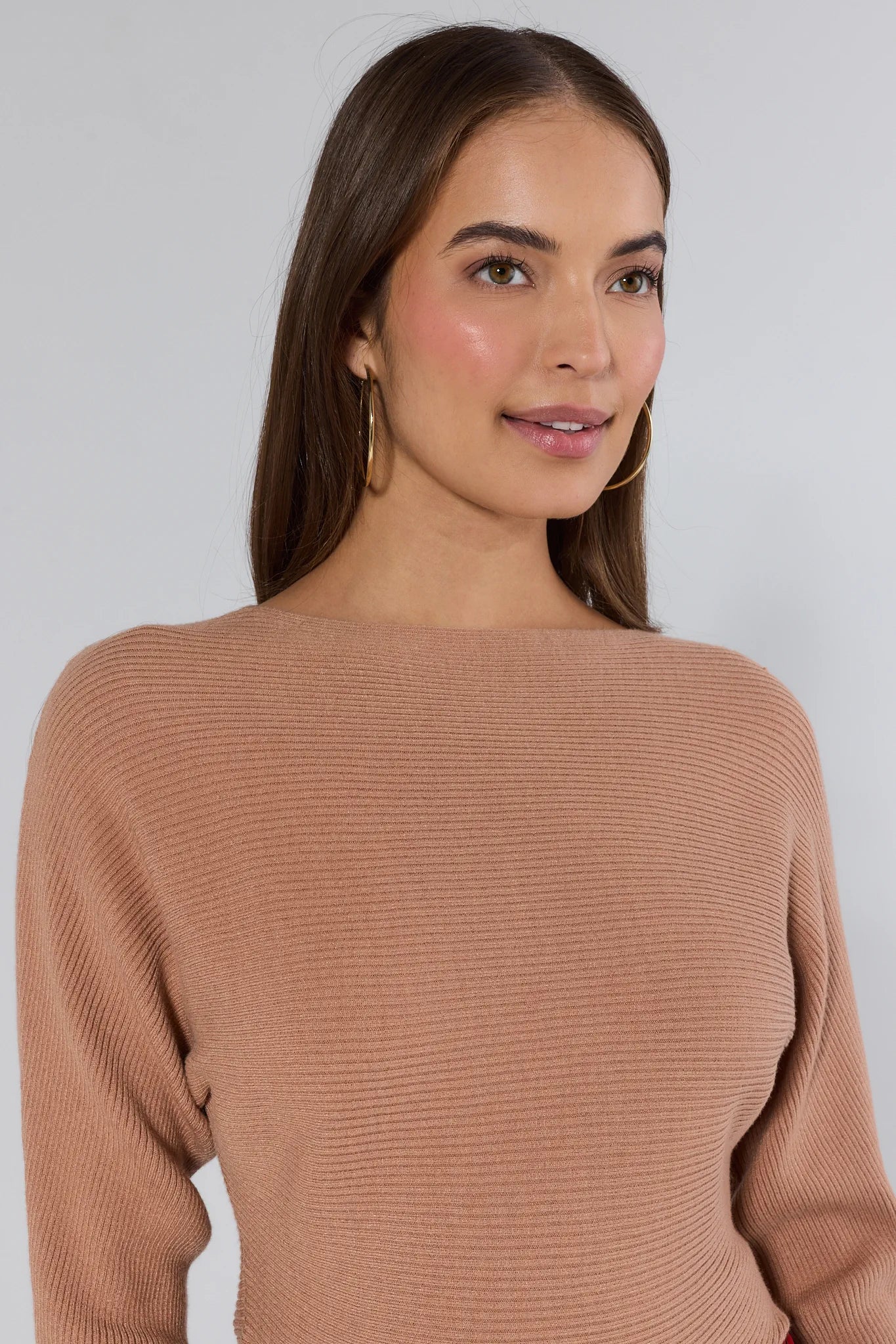 Jessie Camel Boatneck Sweater