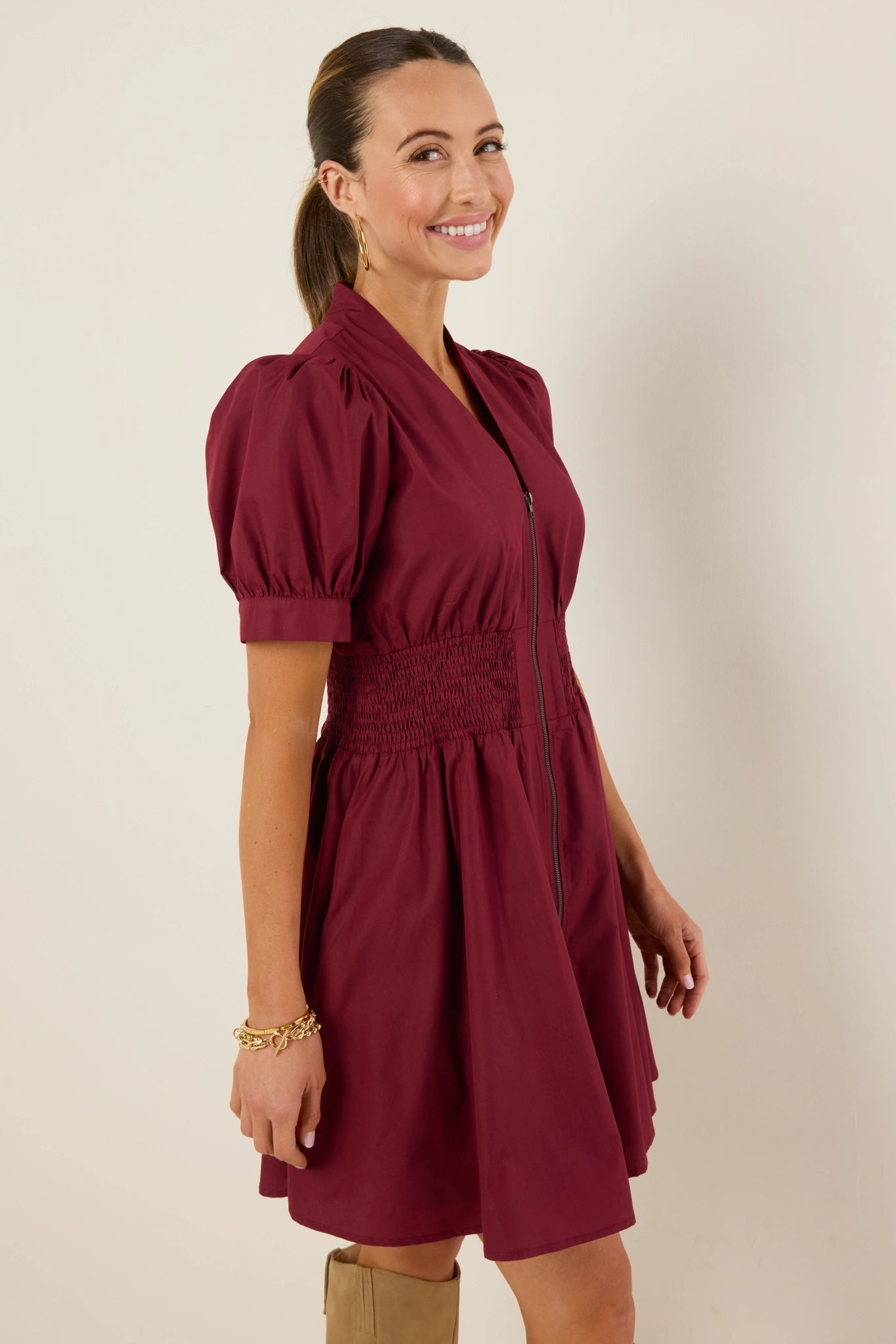 Audra Dress- Maroon