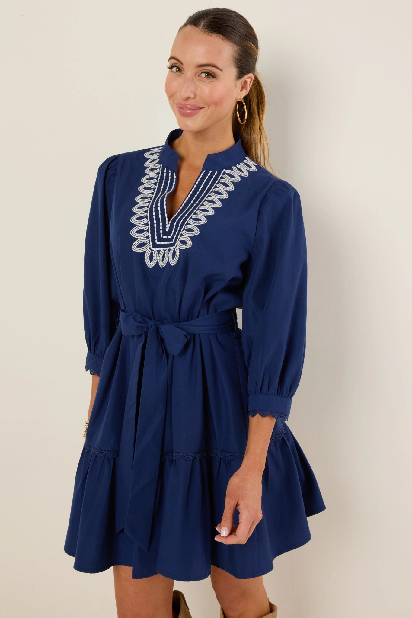 Gabriella Navy Short Dress
