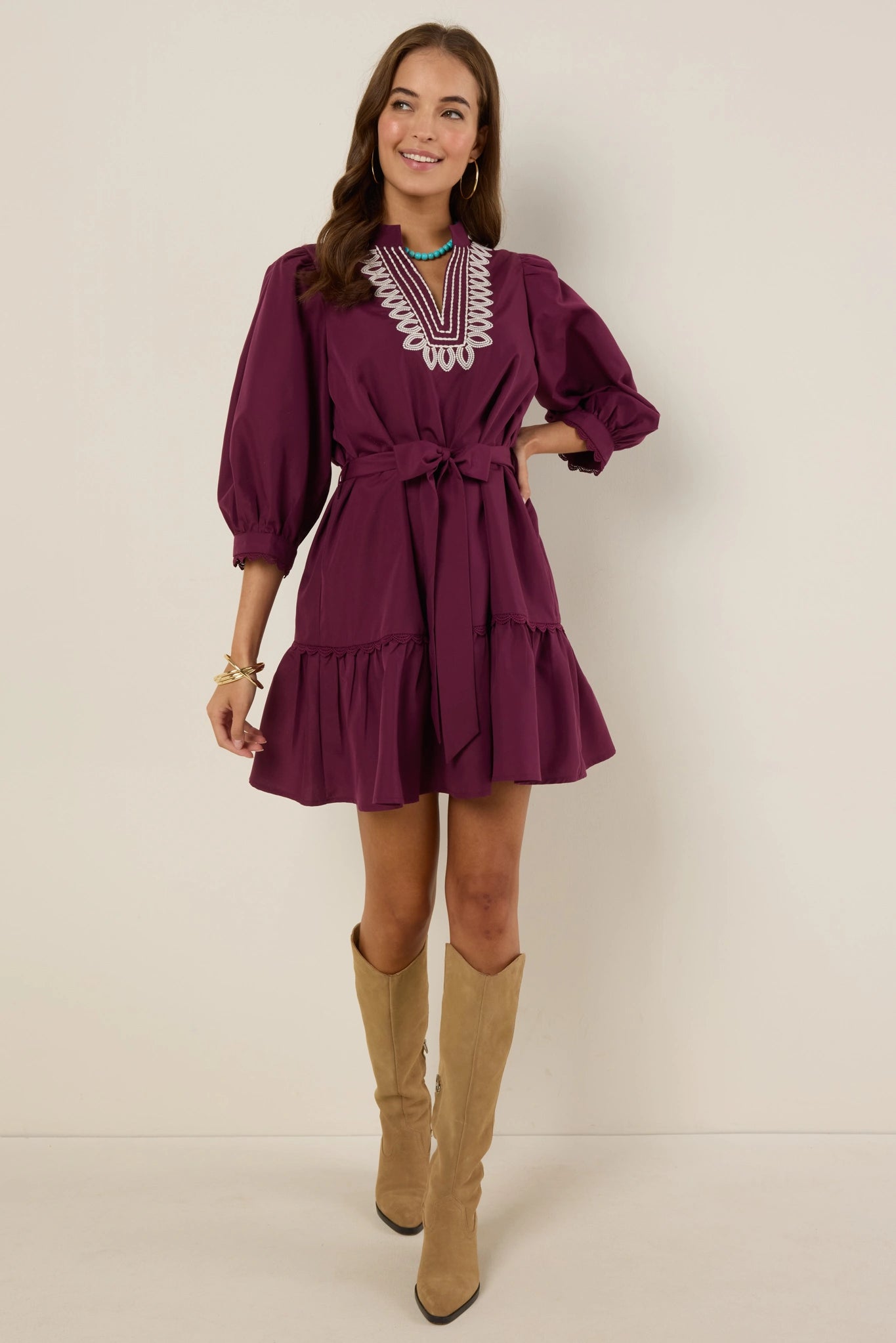 Gabriella Dress- Burgundy