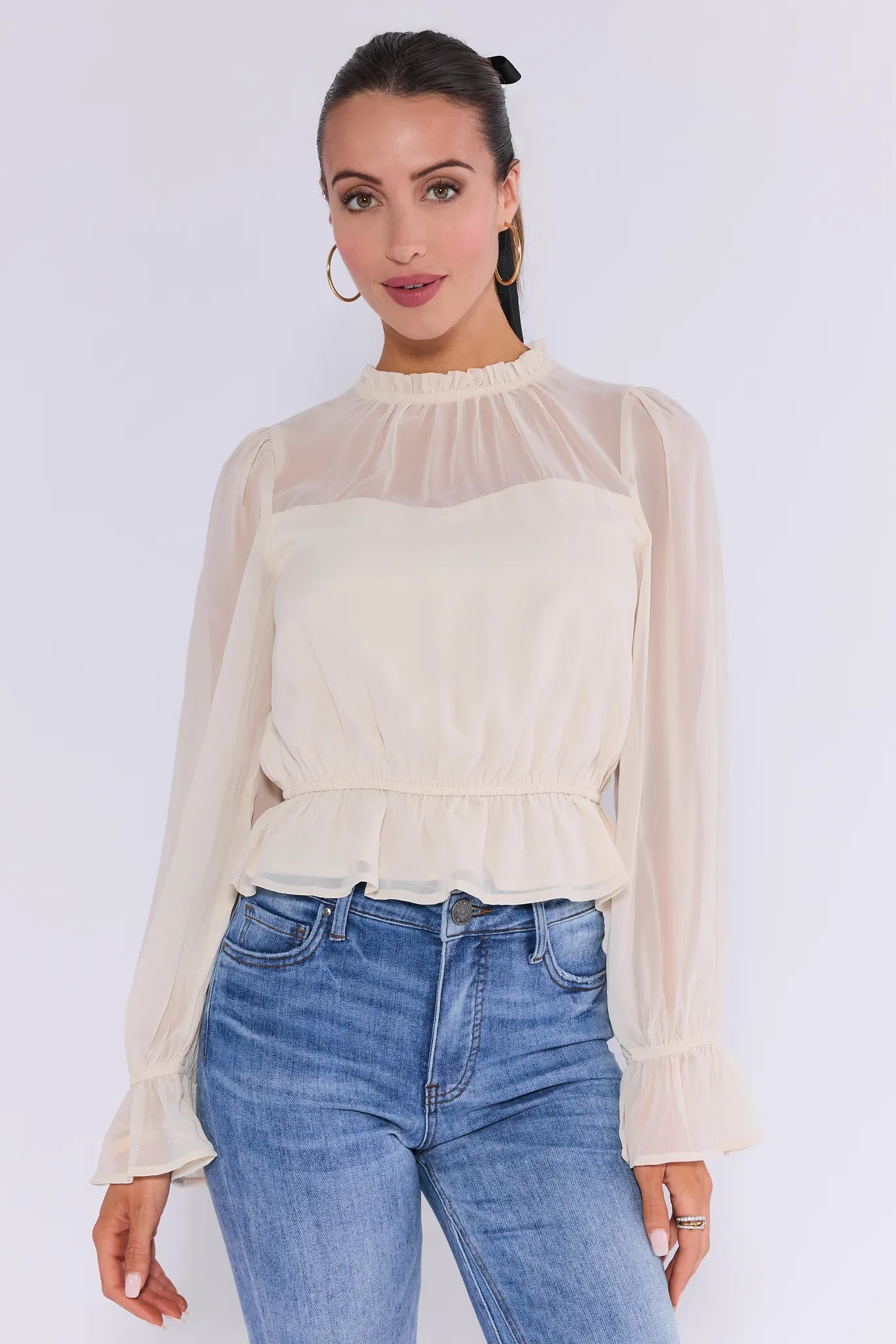 Capri Ivory Peplum Top