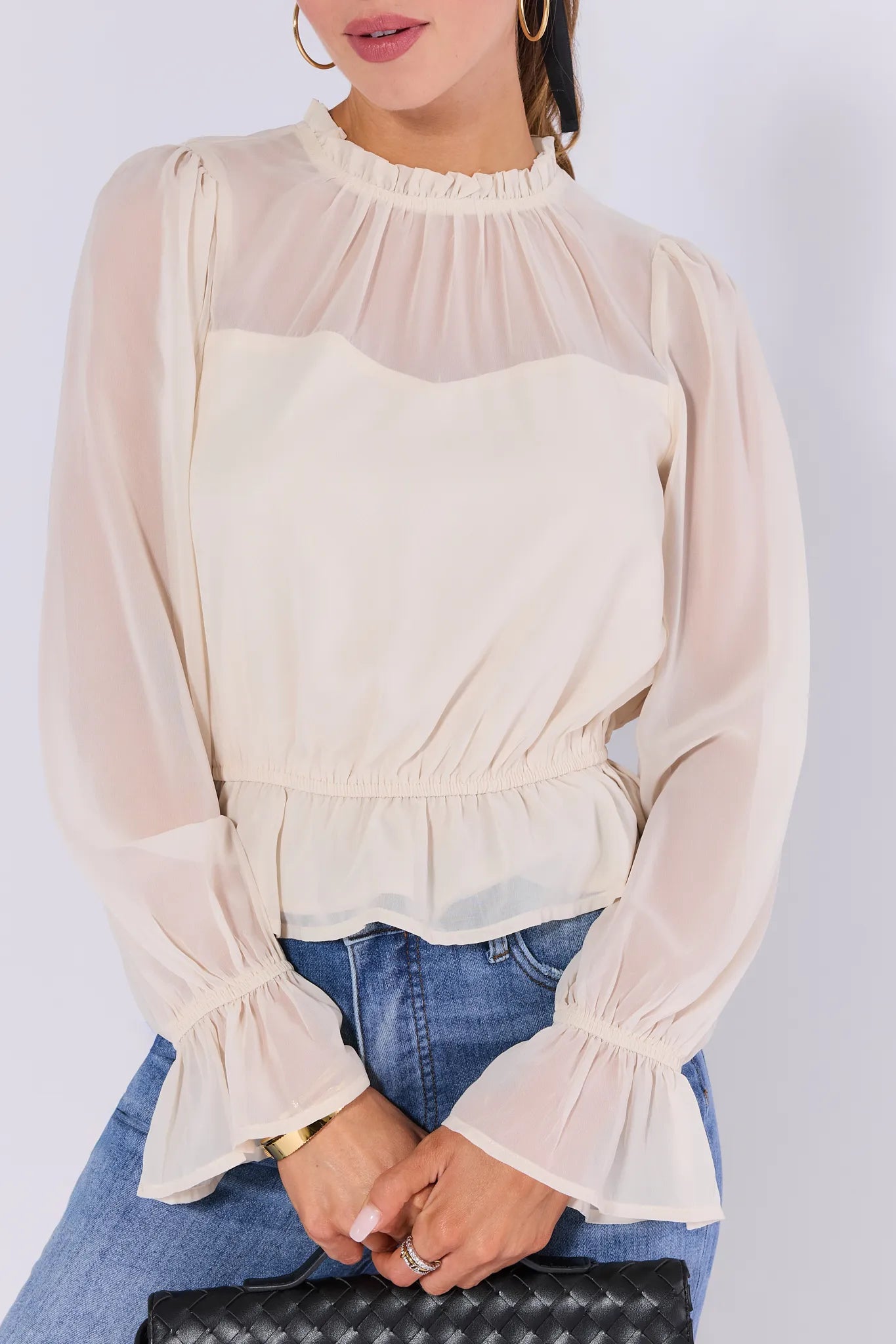 Capri Ivory Peplum Top