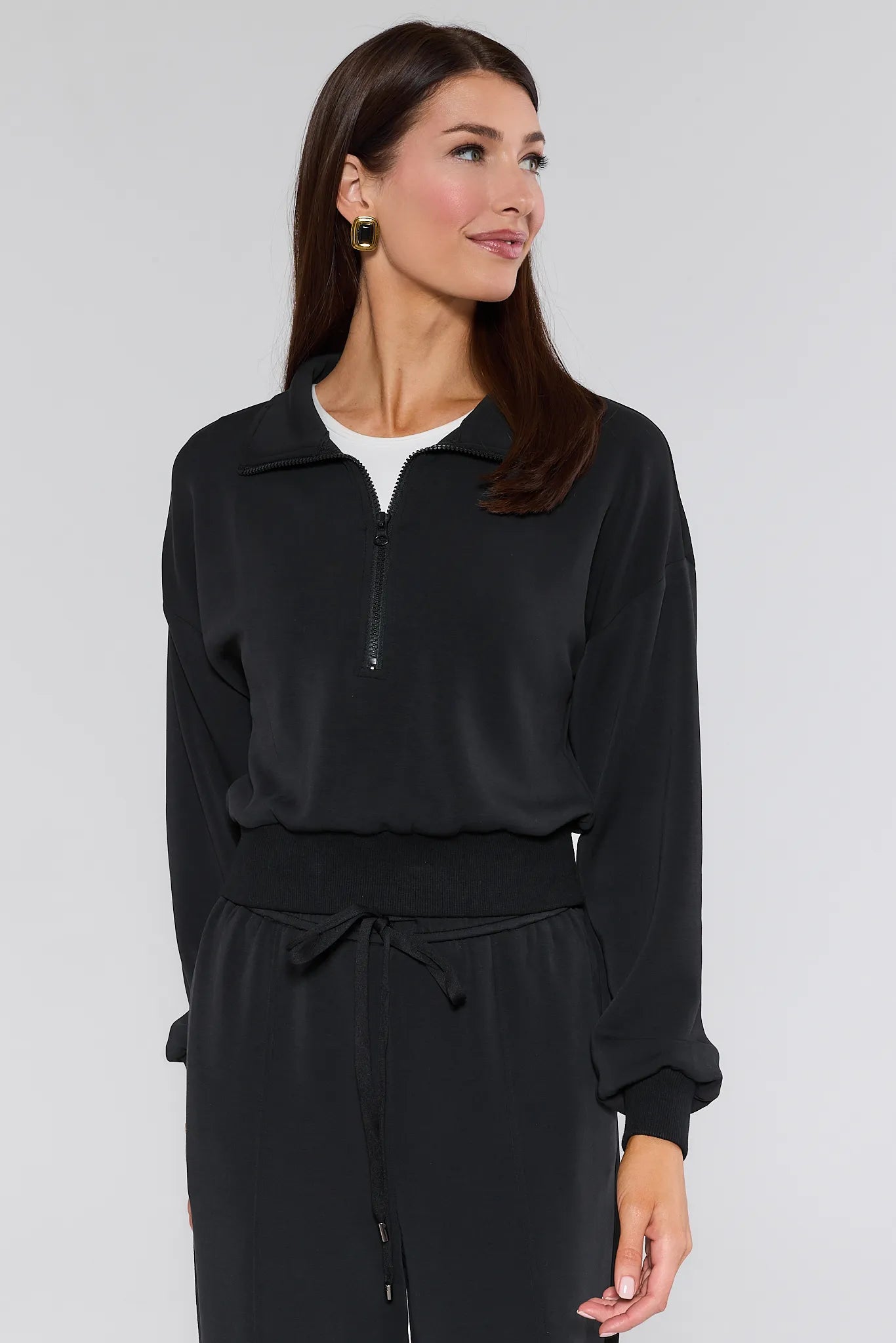 Lucy Black Half-Zip Pullover