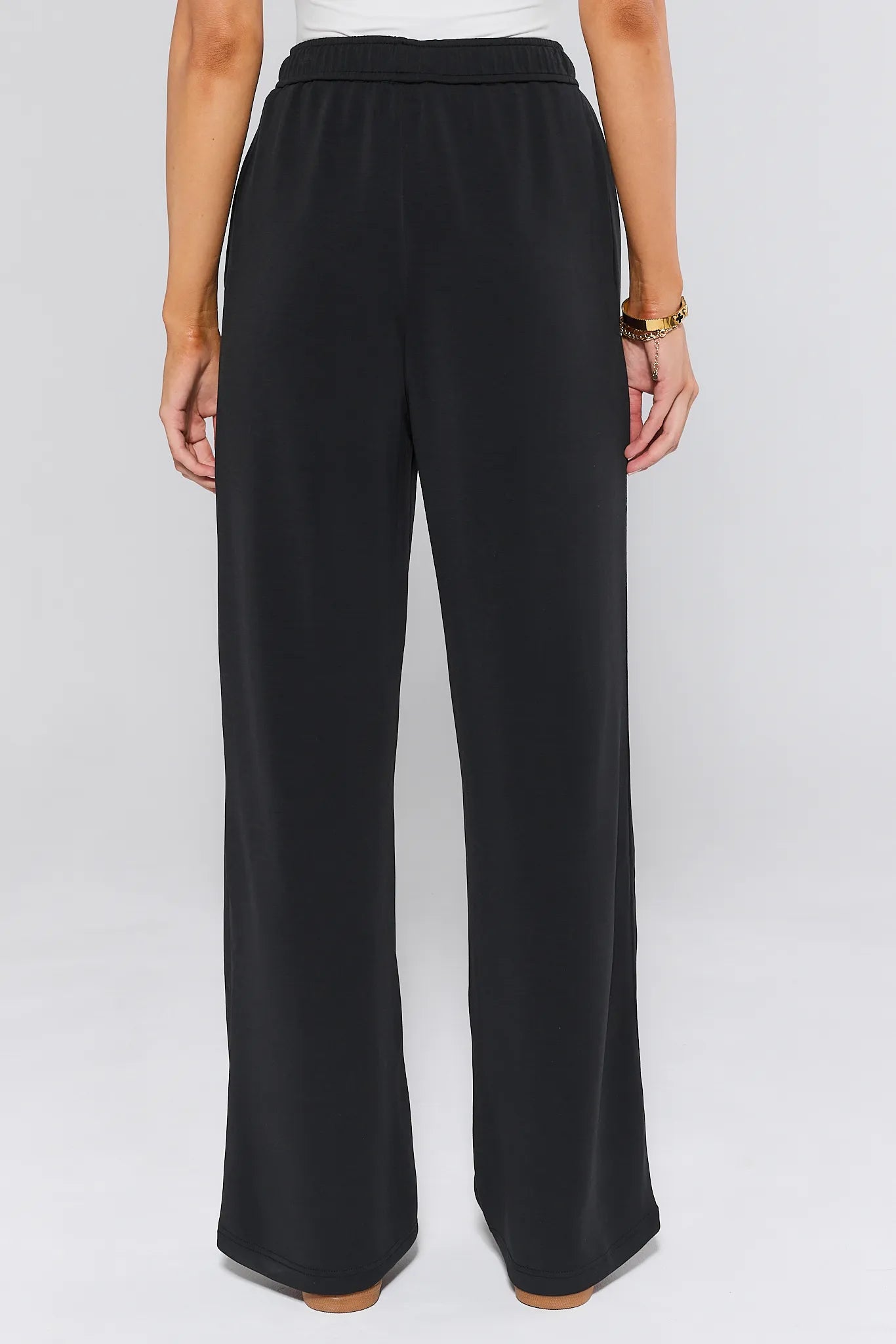 Lucy Black Wide-Leg Lounge Pants