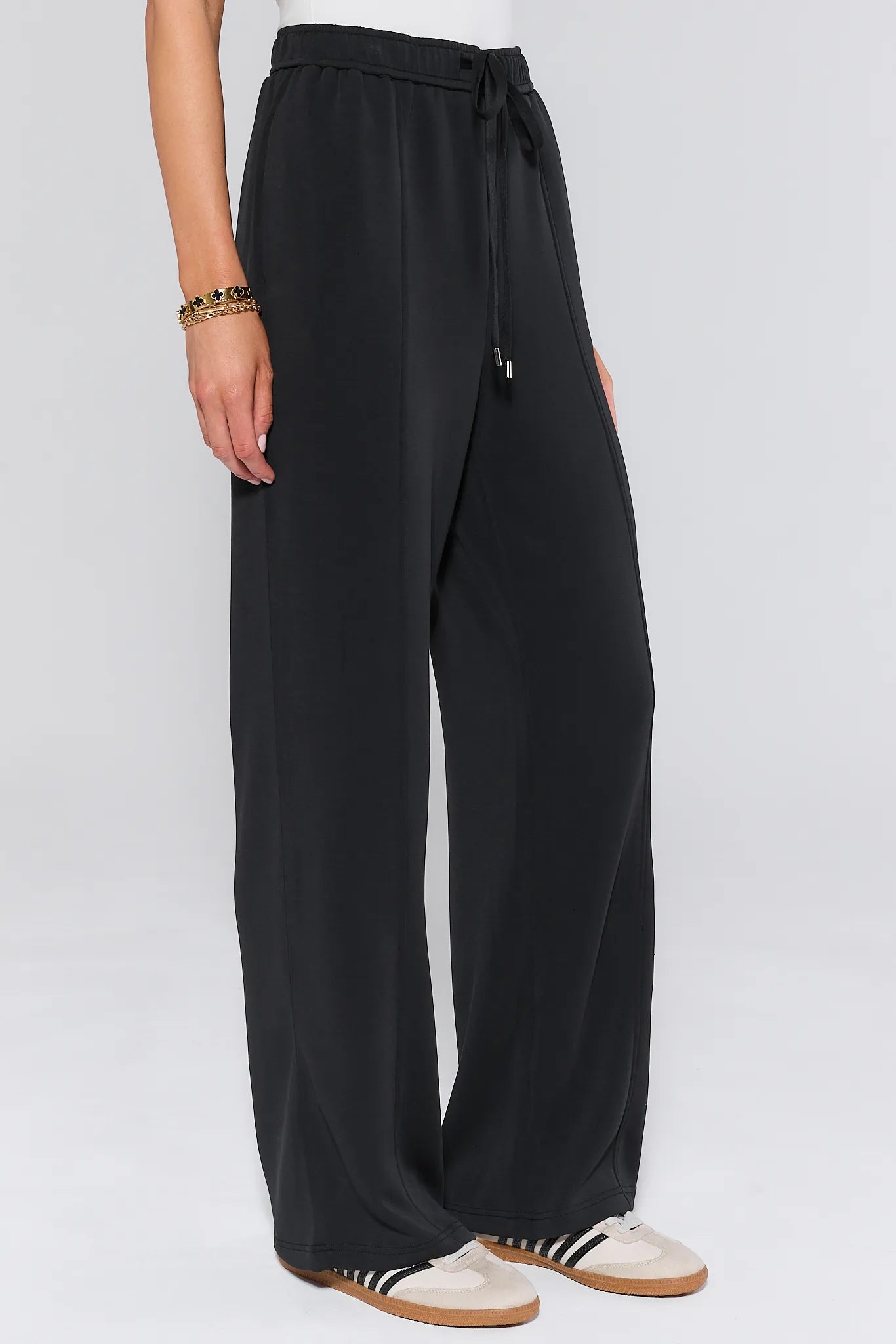 Lucy Black Wide-Leg Lounge Pants
