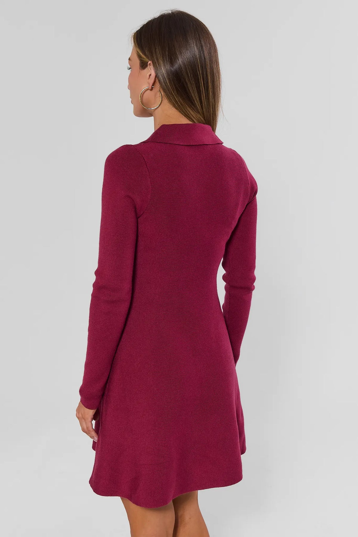 Amelia Burgundy Knit Mini Dress