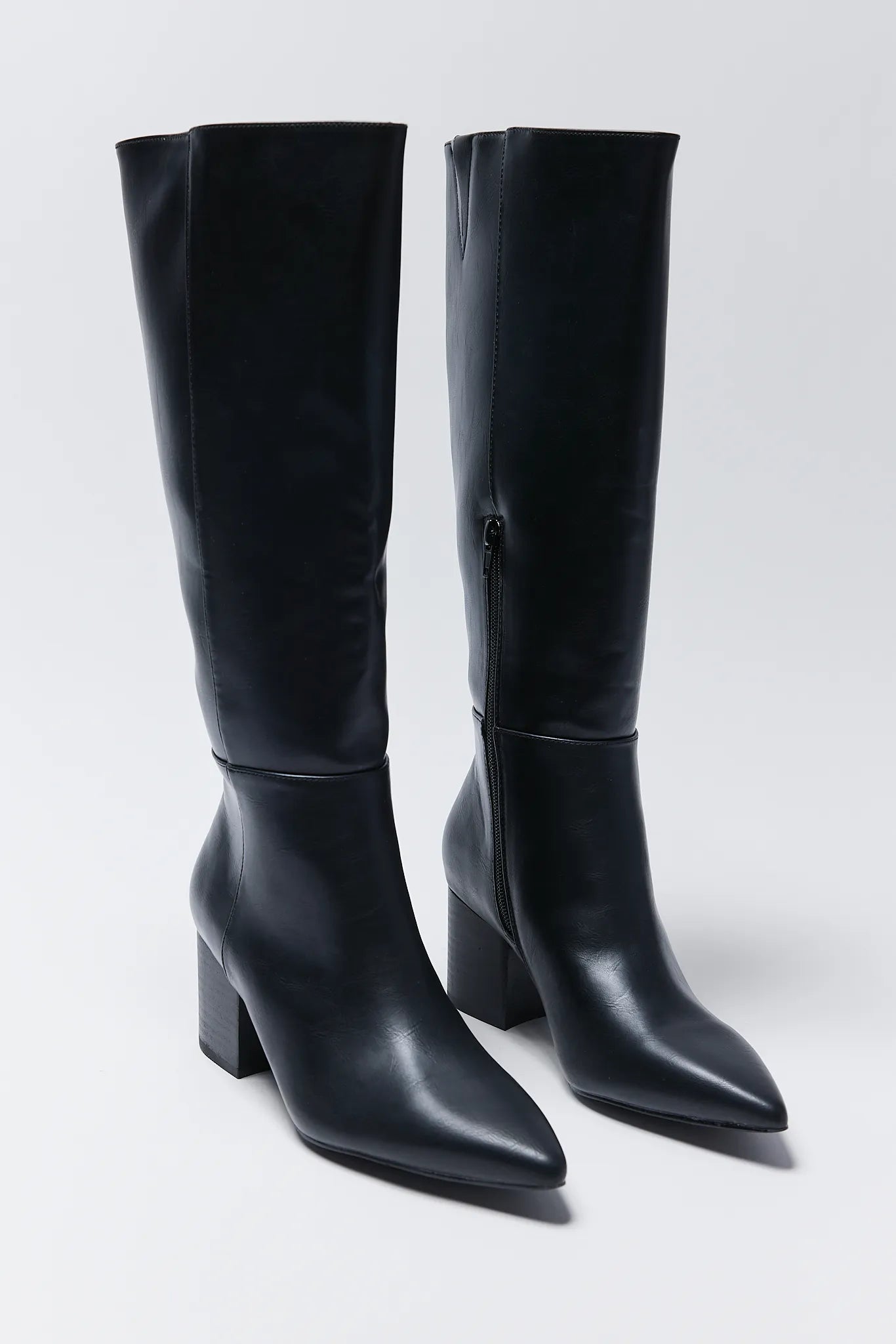 Pair of black Fiona Boots on a white background