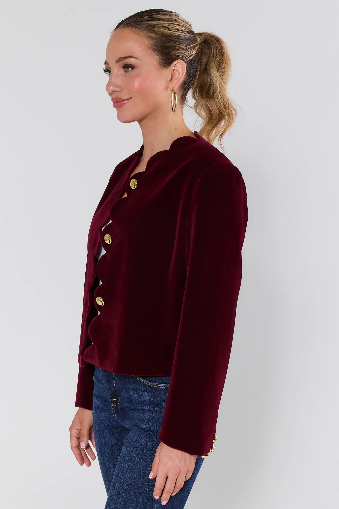 Joan Velvet Scalloped Jacket