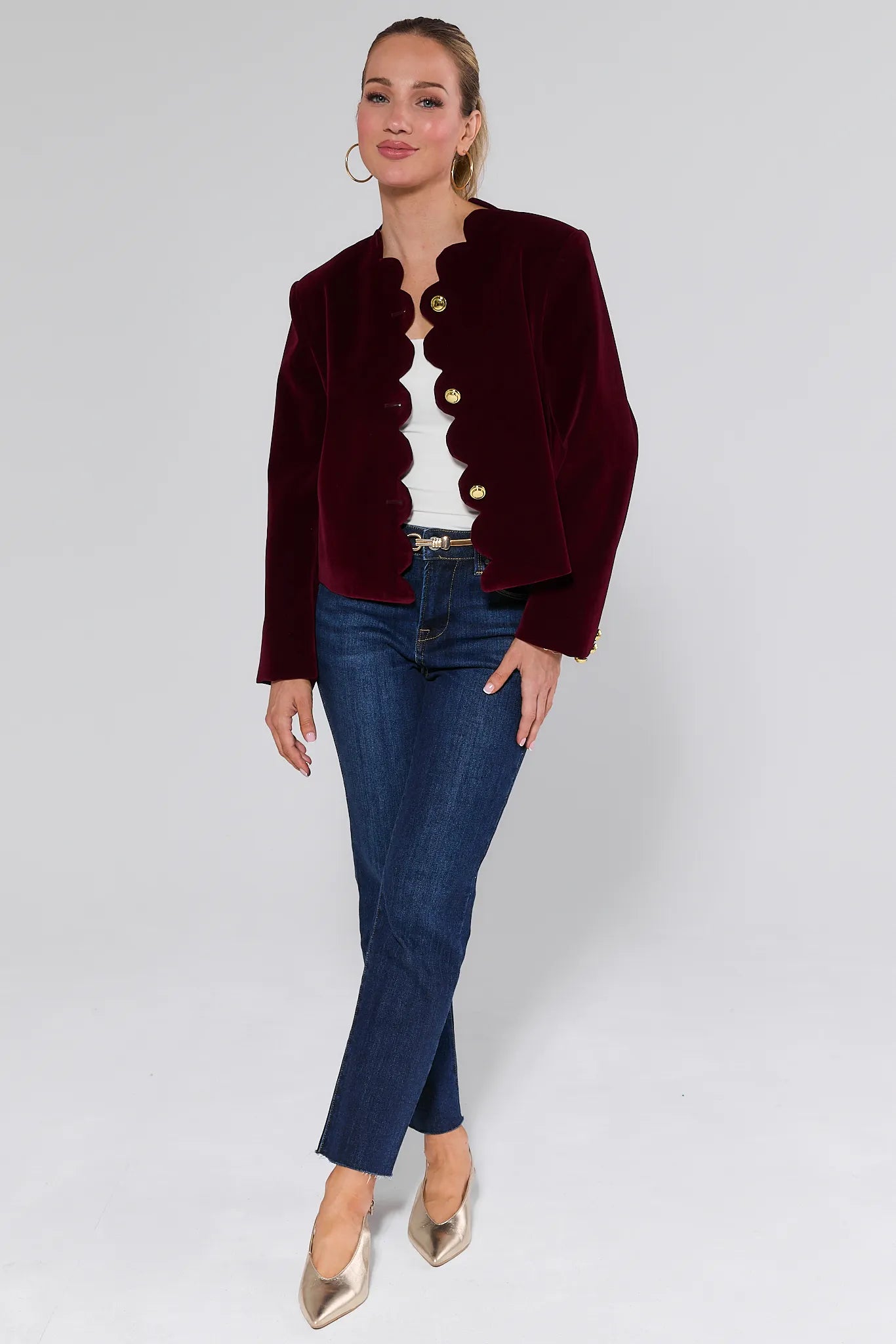 Joan Velvet Scalloped Jacket