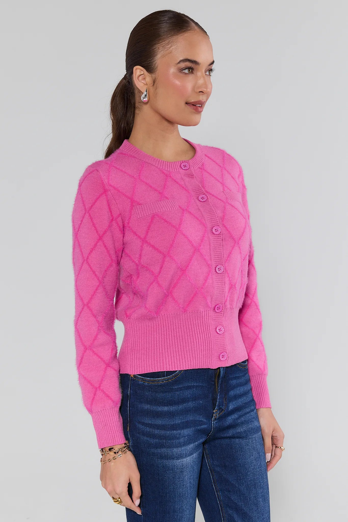 Emily Pink Bow Cardigan