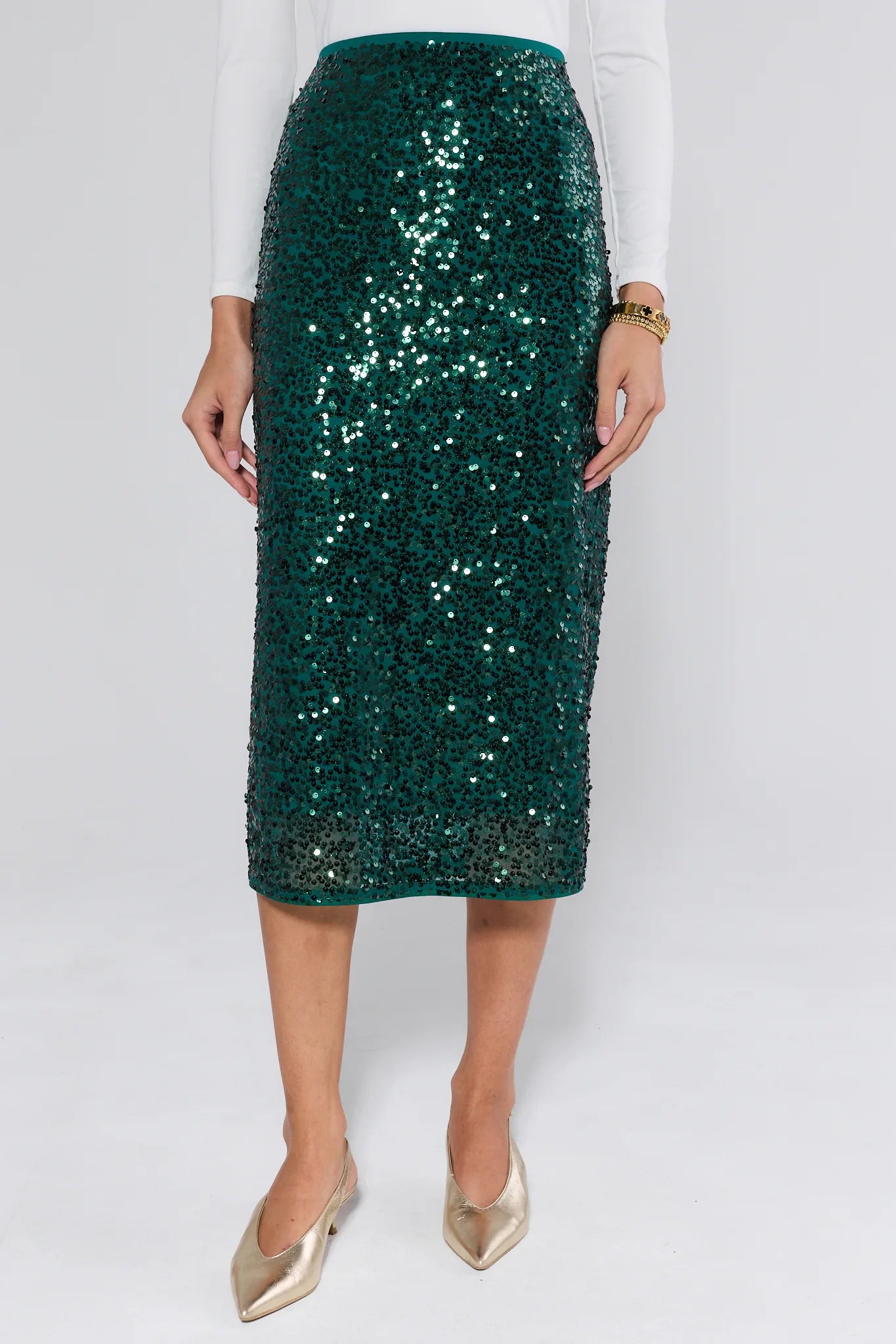 Landry Green Sequin Midi Skirt