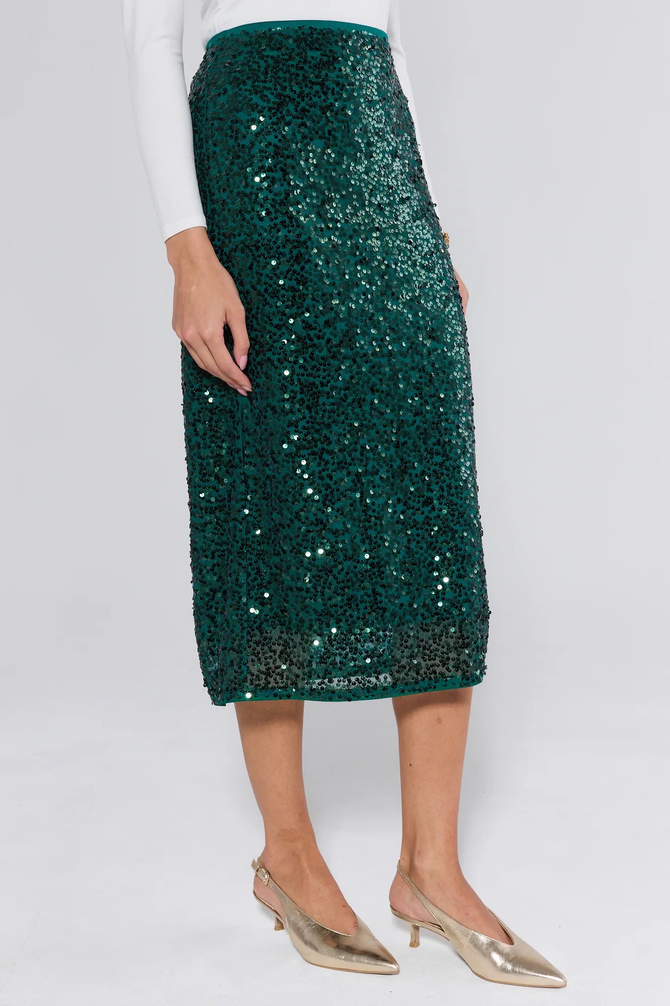 Landry Green Sequin Midi Skirt