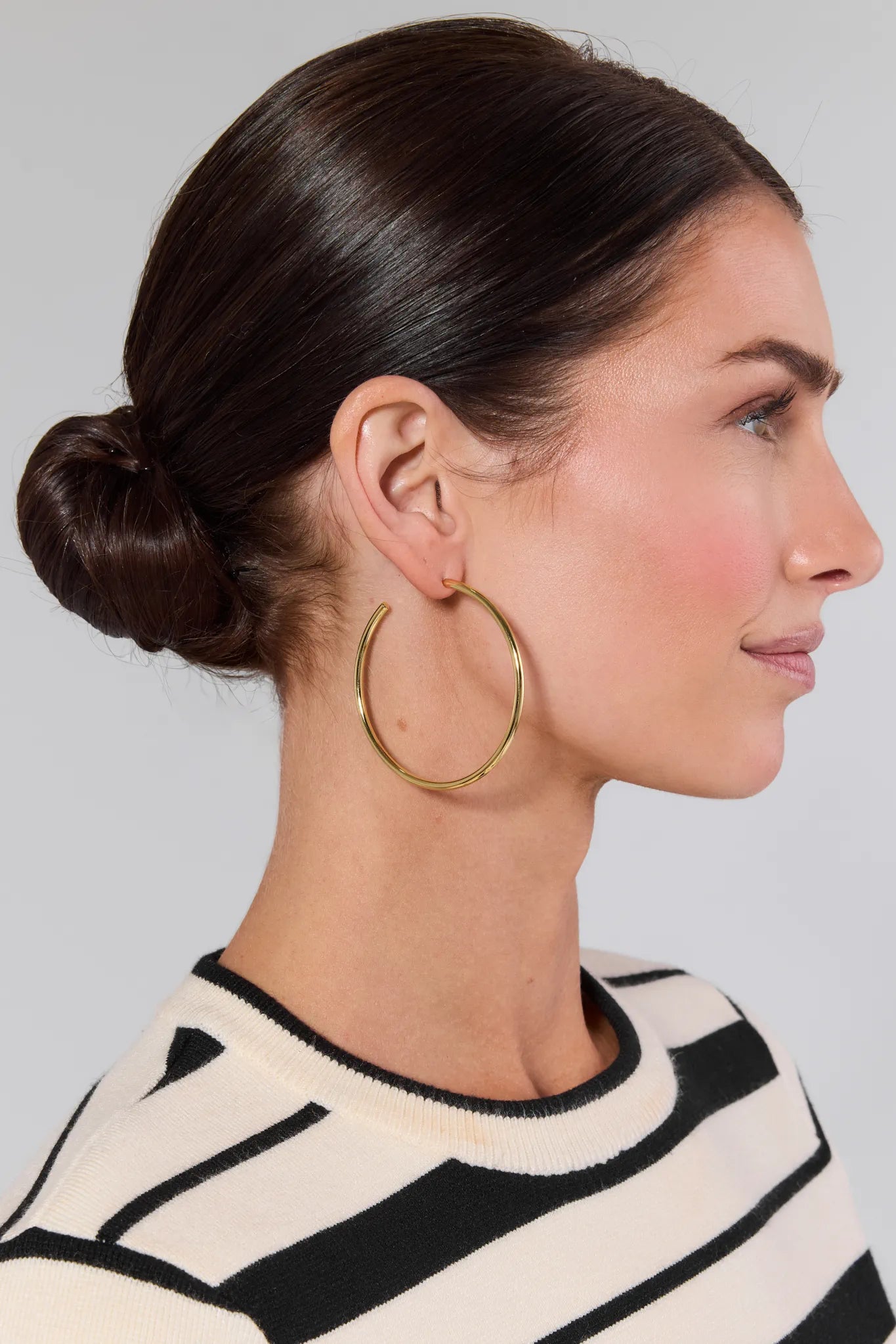 Tara Gold Hoop 2.5" Diameter Earrings