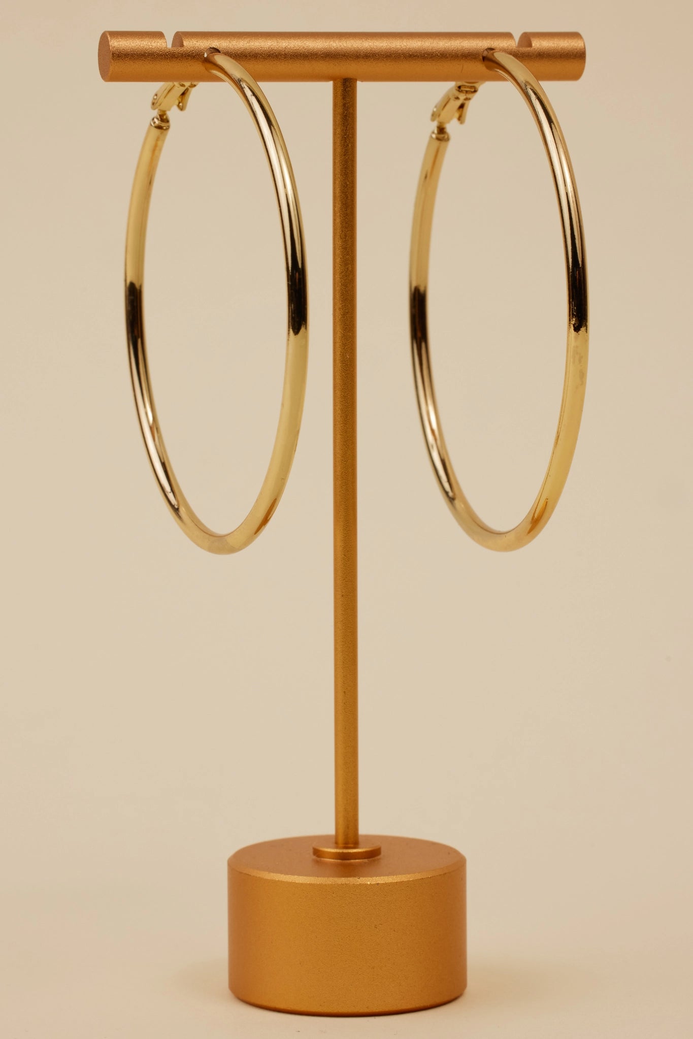 Tara Hoop Earrings- Gold 2.5" Diameter