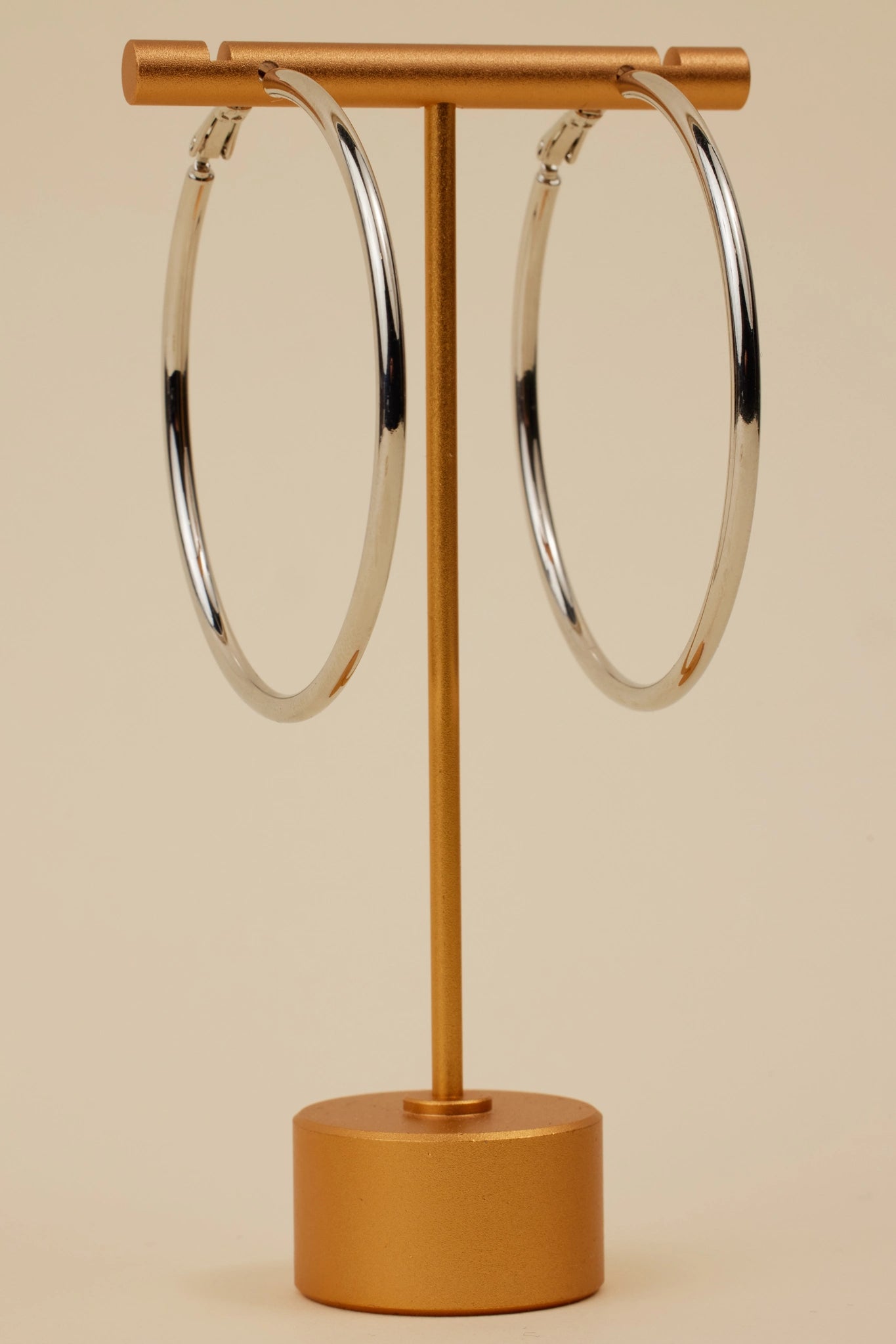 Tara Hoop Earrings- Silver 2.5" Diameter