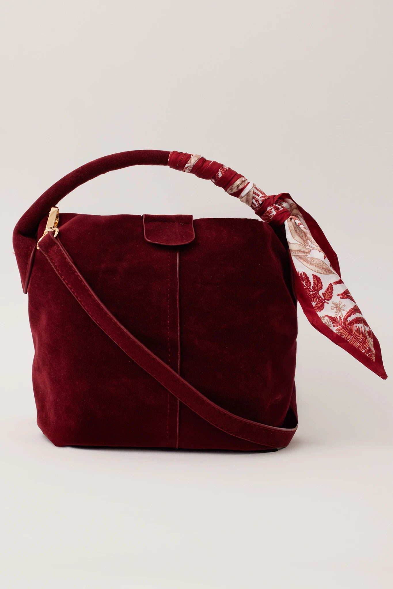 Serena Bag, Suede- Burgundy