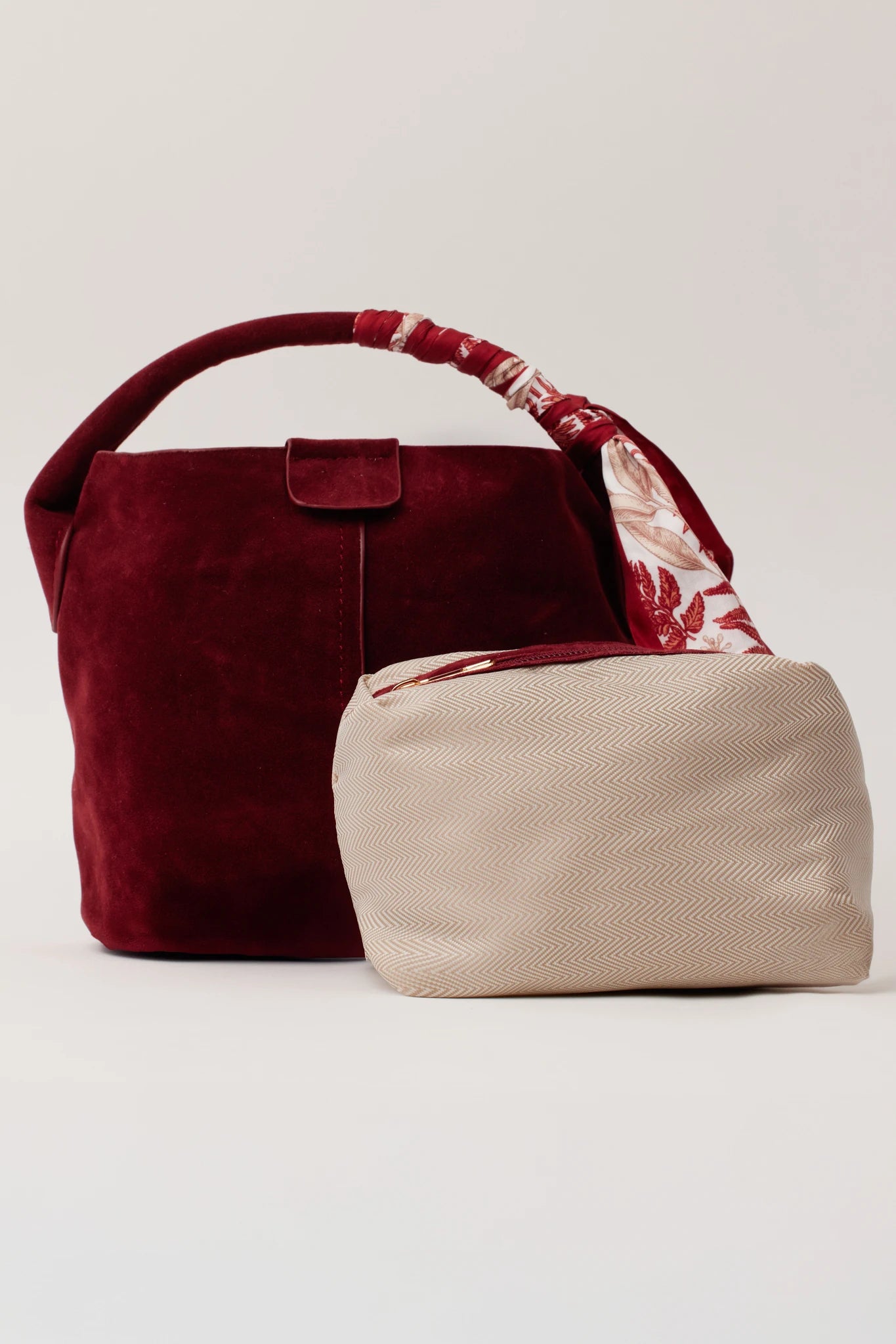 Serena Bag, Suede- Burgundy