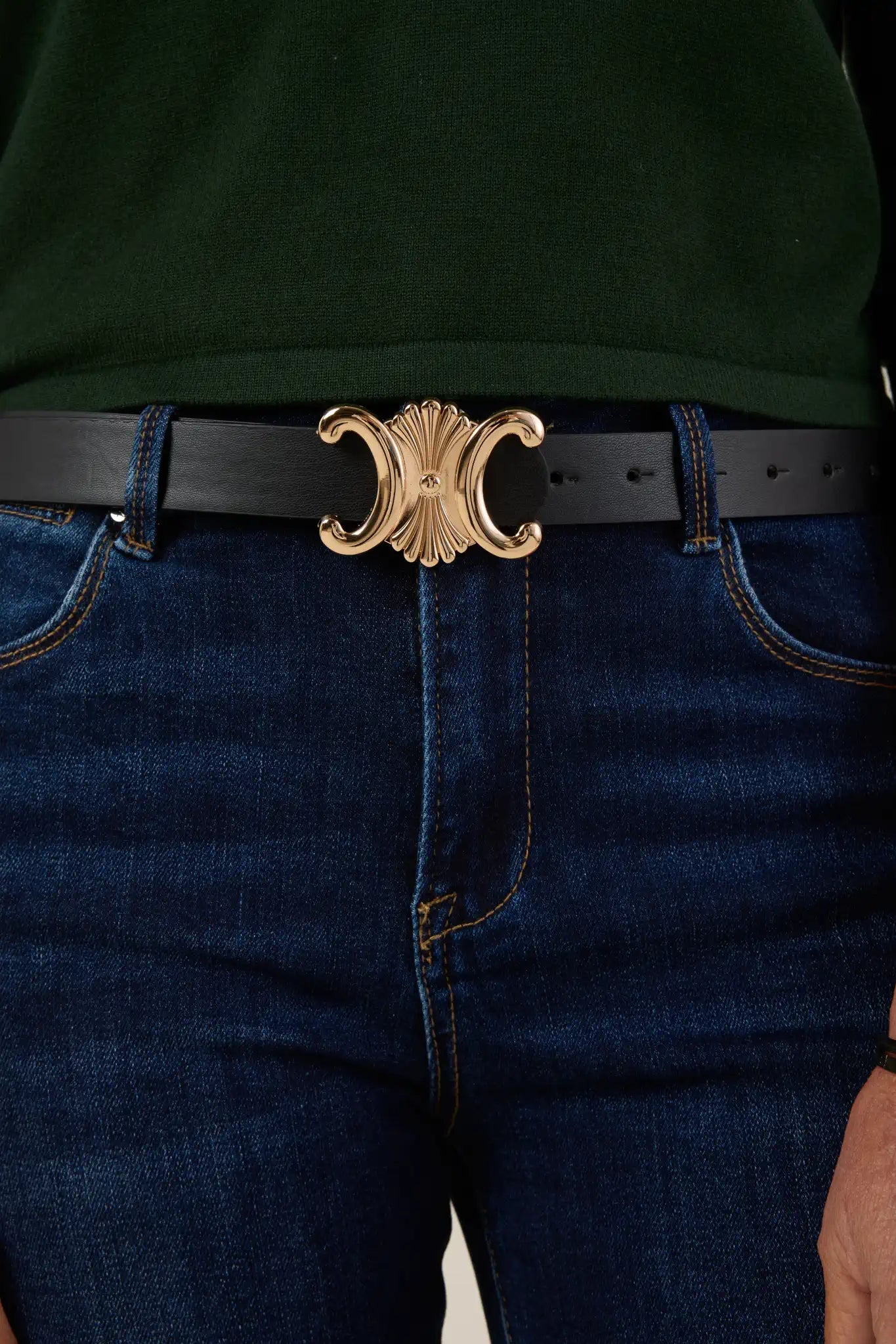 Candace Black Buckle Belt
