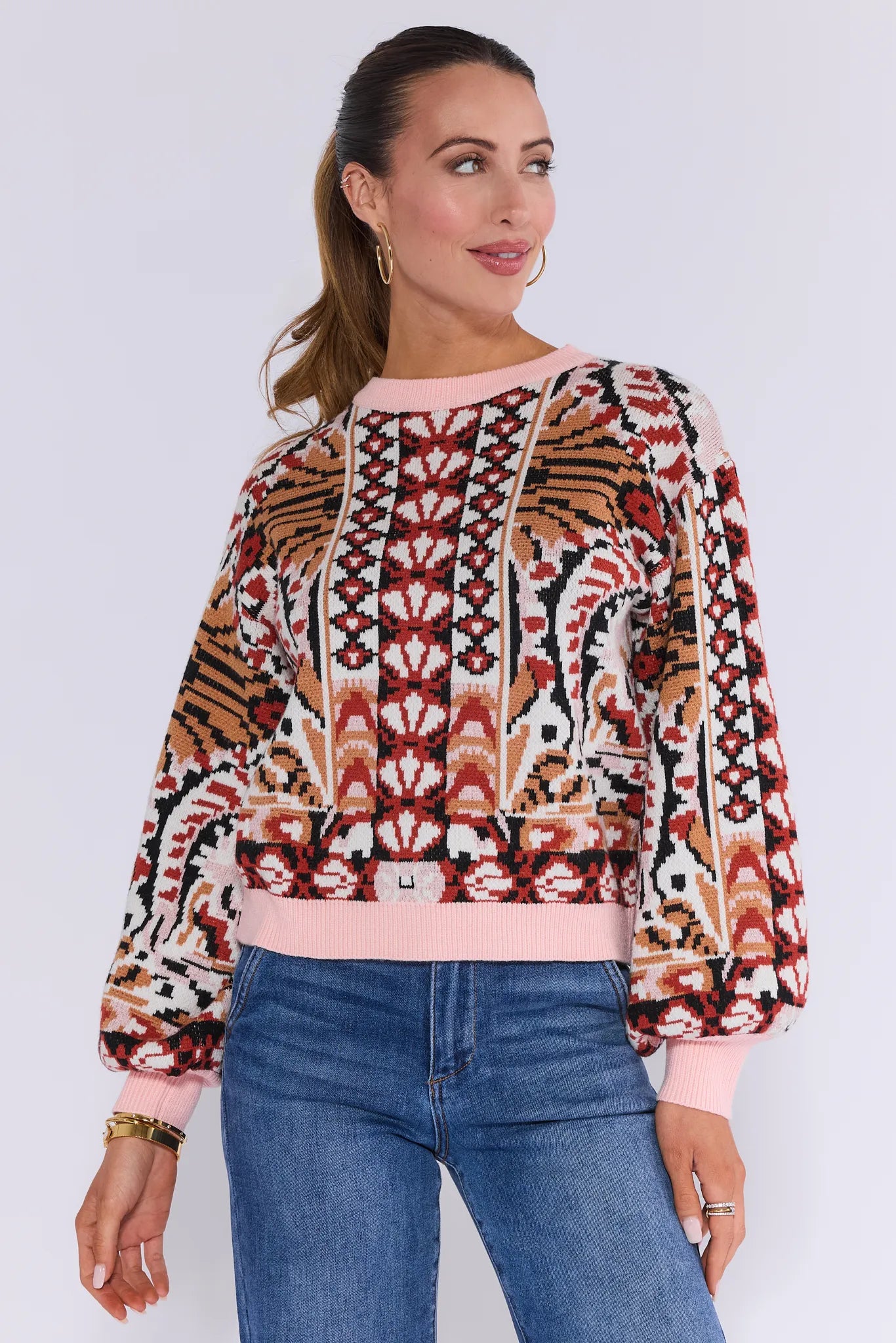 Freya Printed Knit Sweater