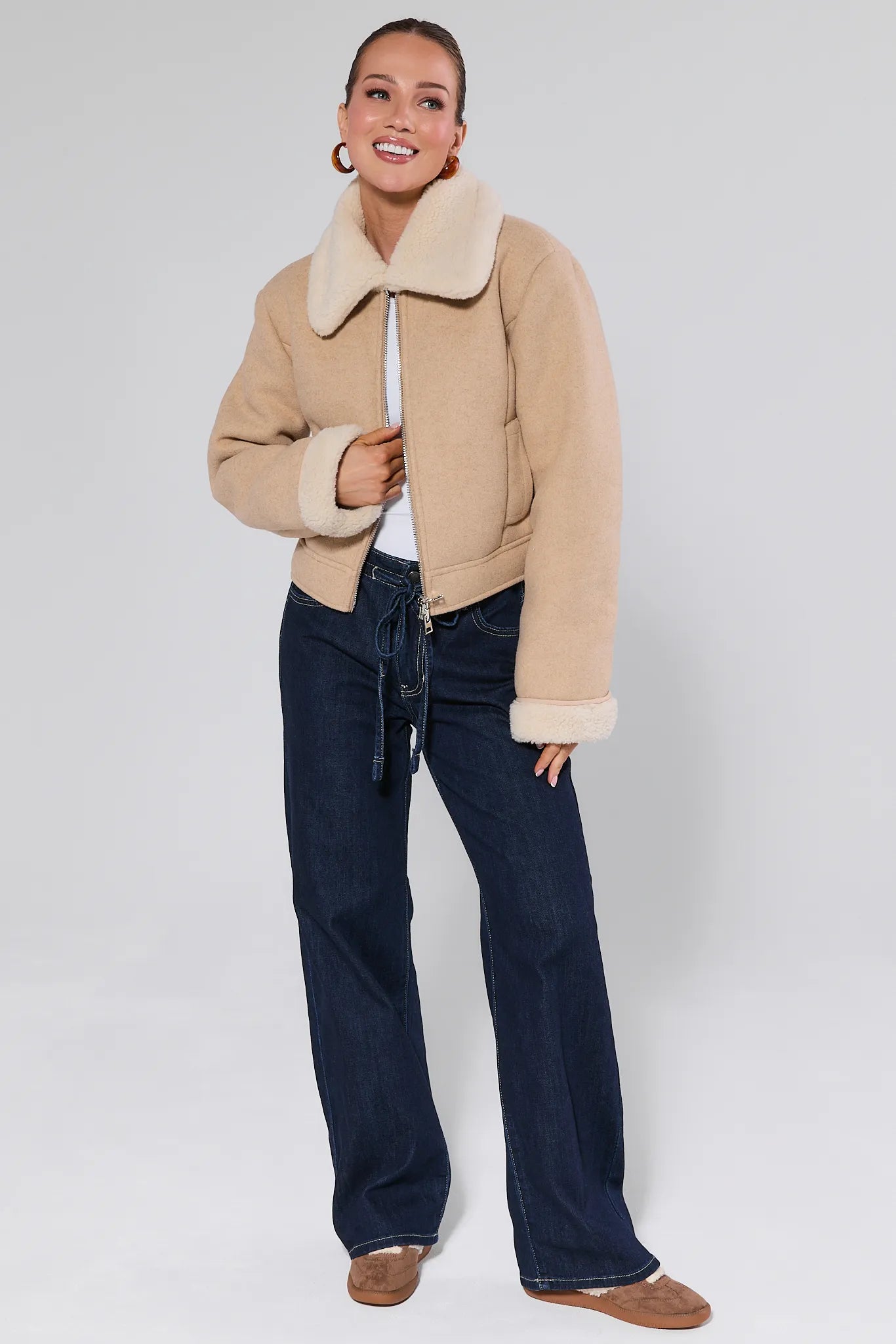 Logan Tan Sherpa Jacket